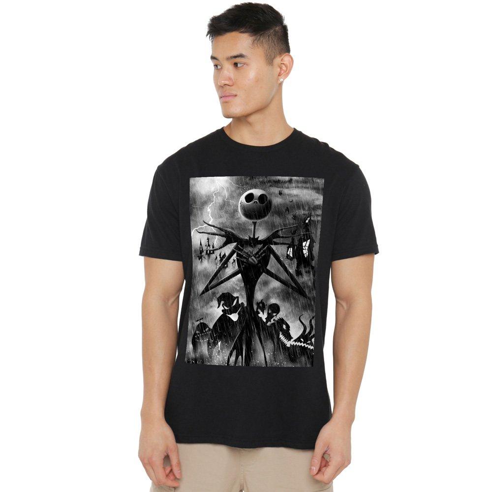 Black - The Nightmare before Christmas - Jack Skellington Rain Mens T-Shirt Black - 1