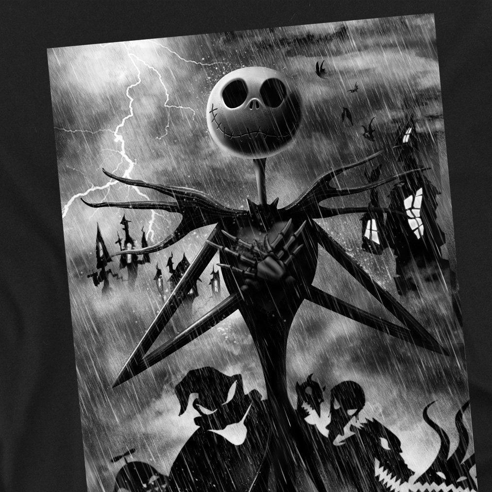 Black - The Nightmare before Christmas - Jack Skellington Rain Mens T-Shirt Black - 2