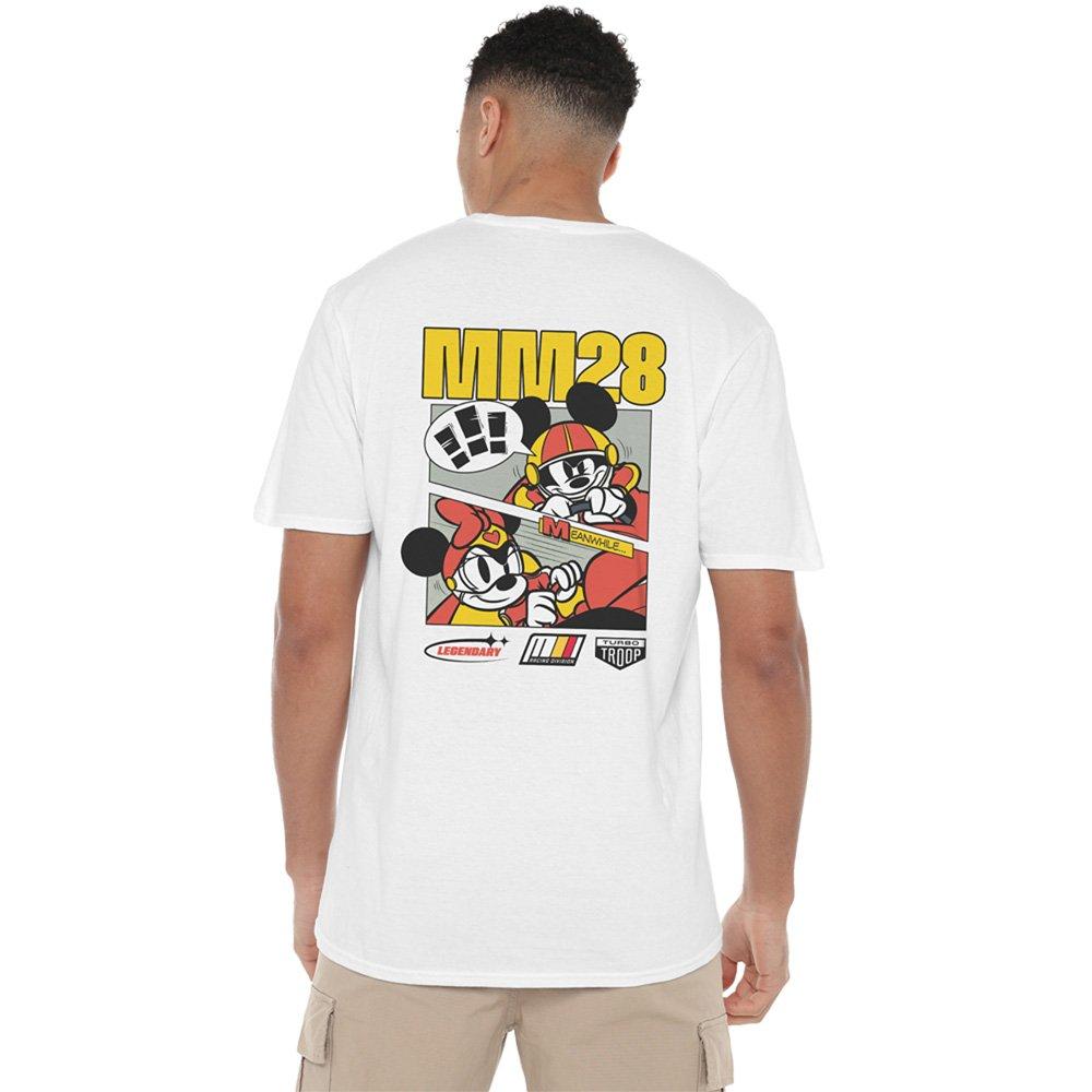 Disney Men's Mickey Mouse Racing Comic Strip T-Shirt White - 4XL