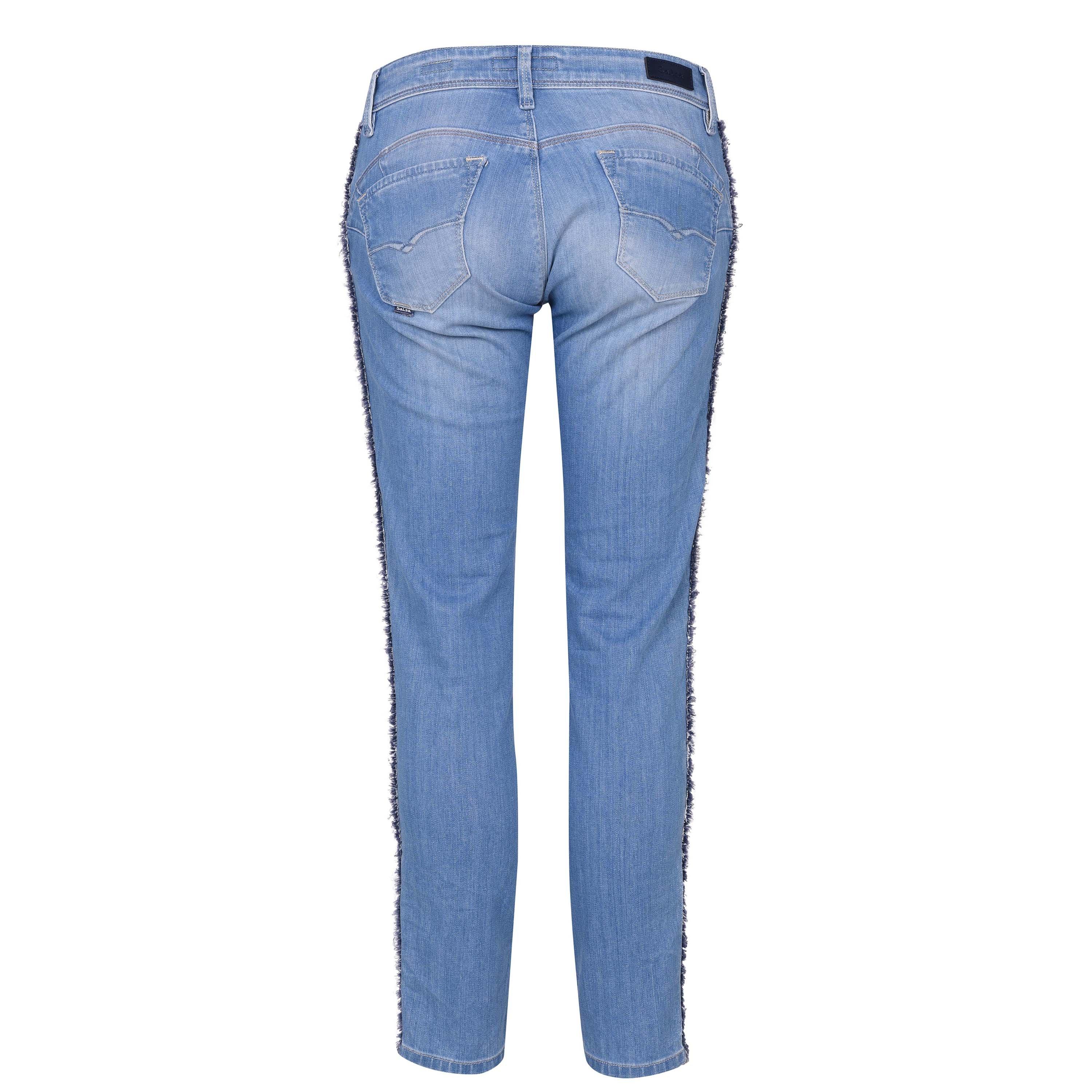 Denim Light Was - Salsa - Wonder Shape Enchancing Capri with Stripe Detail - 2