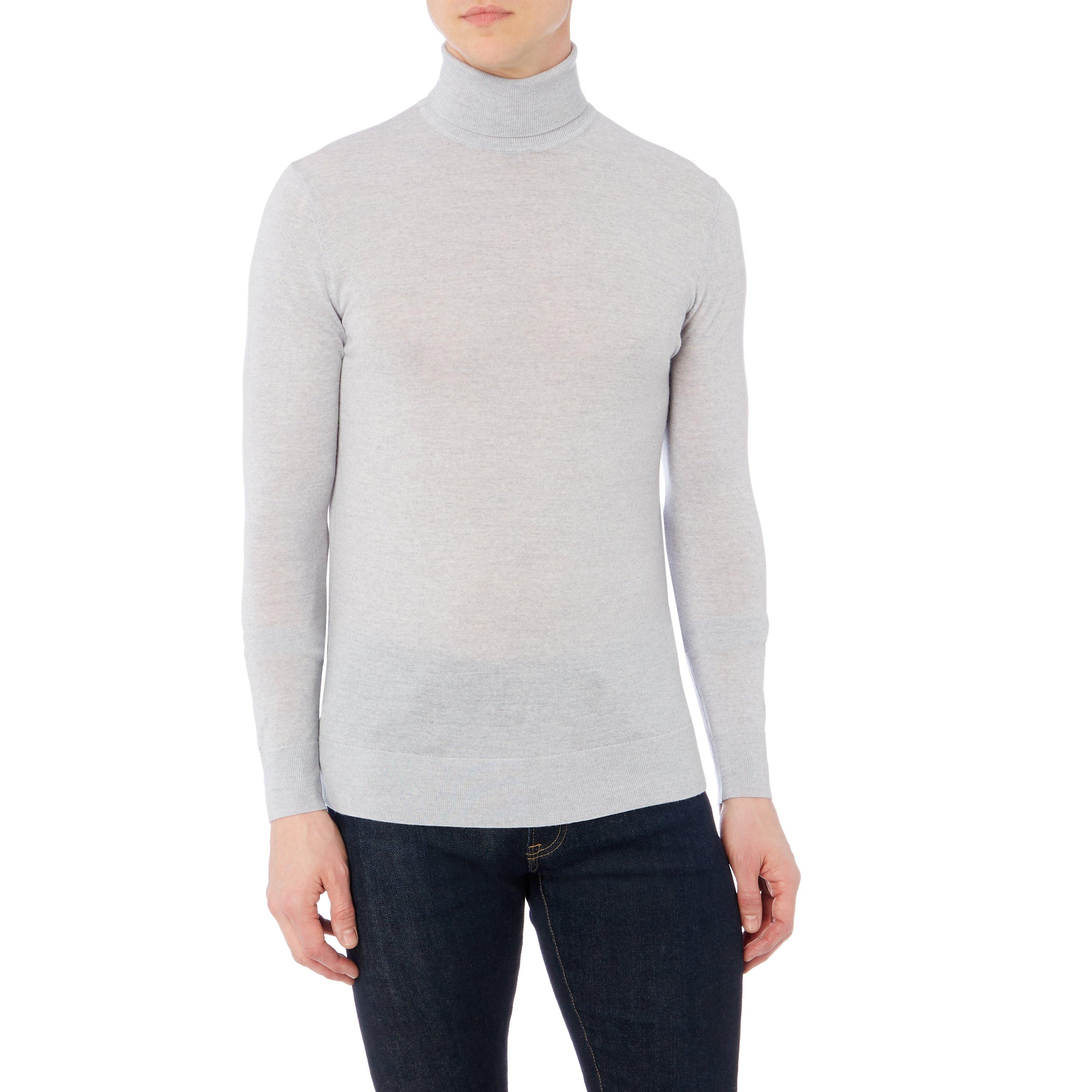 Light Grey - Tiger of Sweden - Fine Wool Roll Neck Jumper - 2
