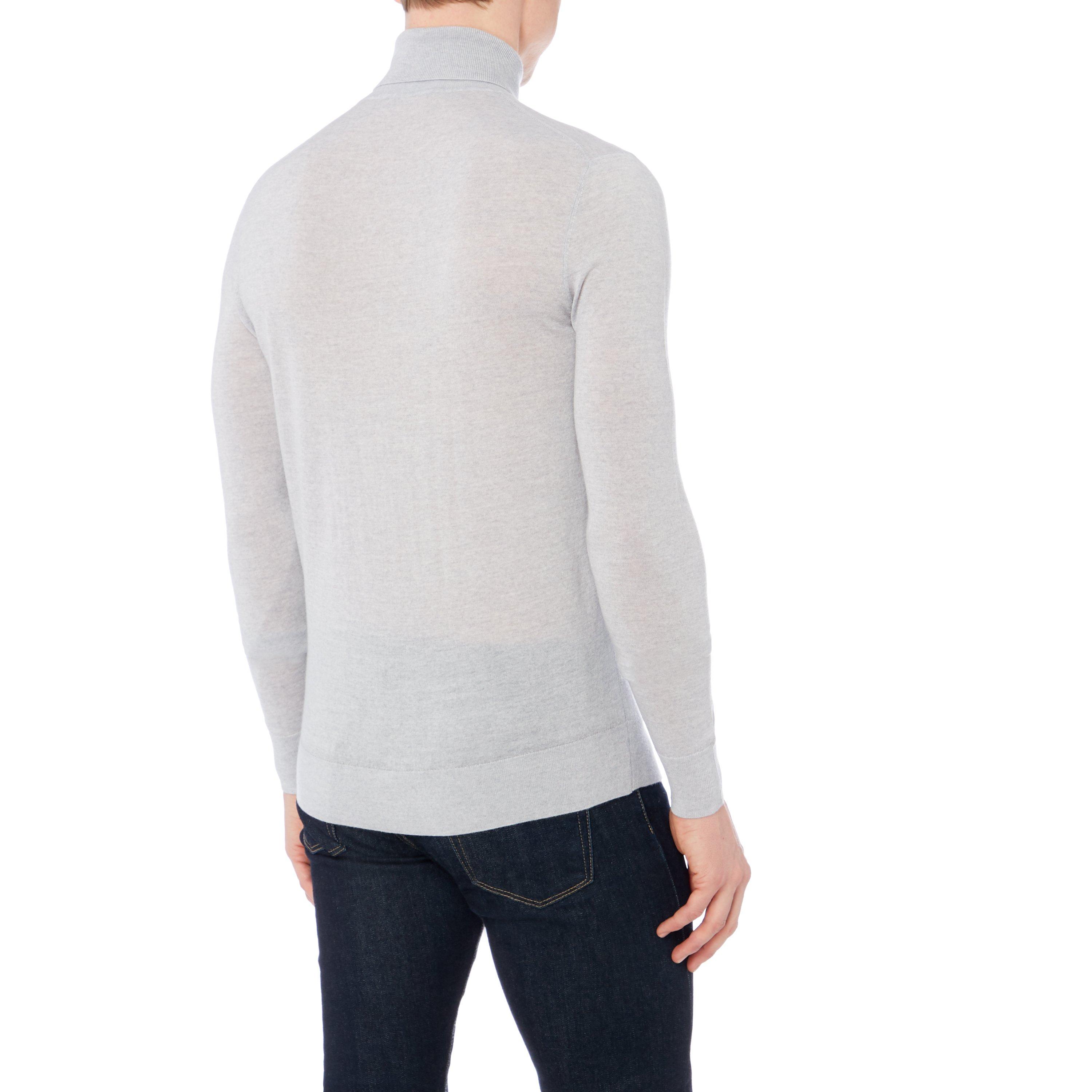 Light Grey - Tiger of Sweden - Fine Wool Roll Neck Jumper - 3