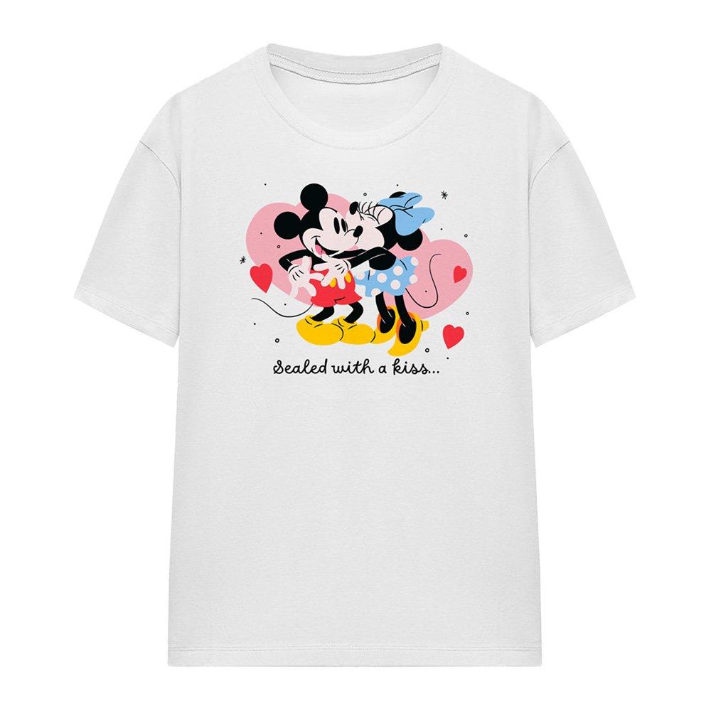 White - Disney - Mickey And Minnie Sealed With A Kiss T-Shirt Whit - 4