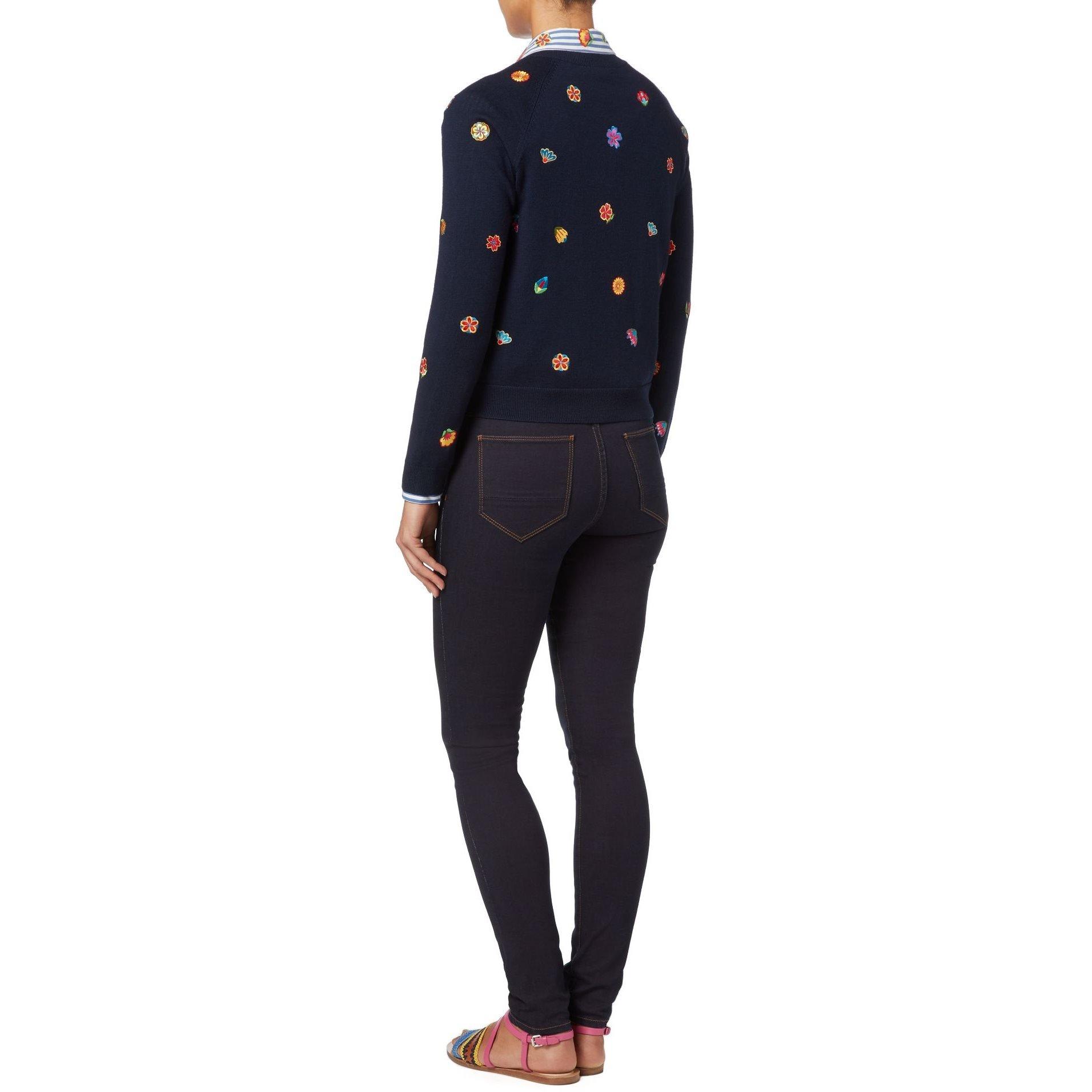 Navy - PS Paul Smith - Embroidered kyoto cardigan - 3