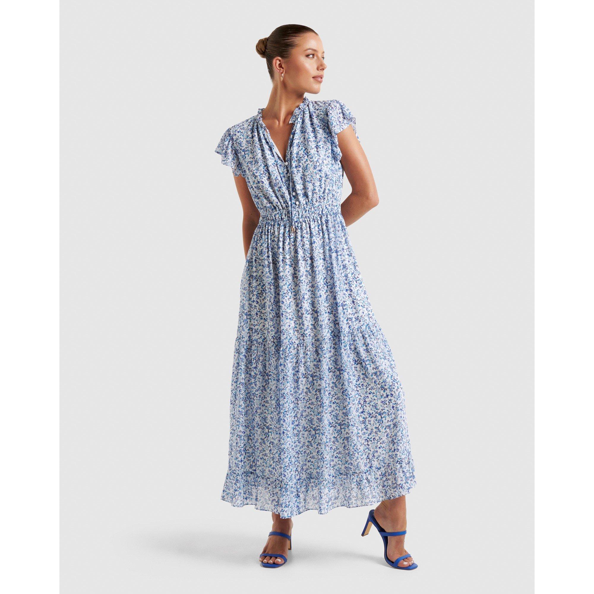 Blue Westbury D - Forever New - Fleur Flutter Sleeve Midi Dress - 1
