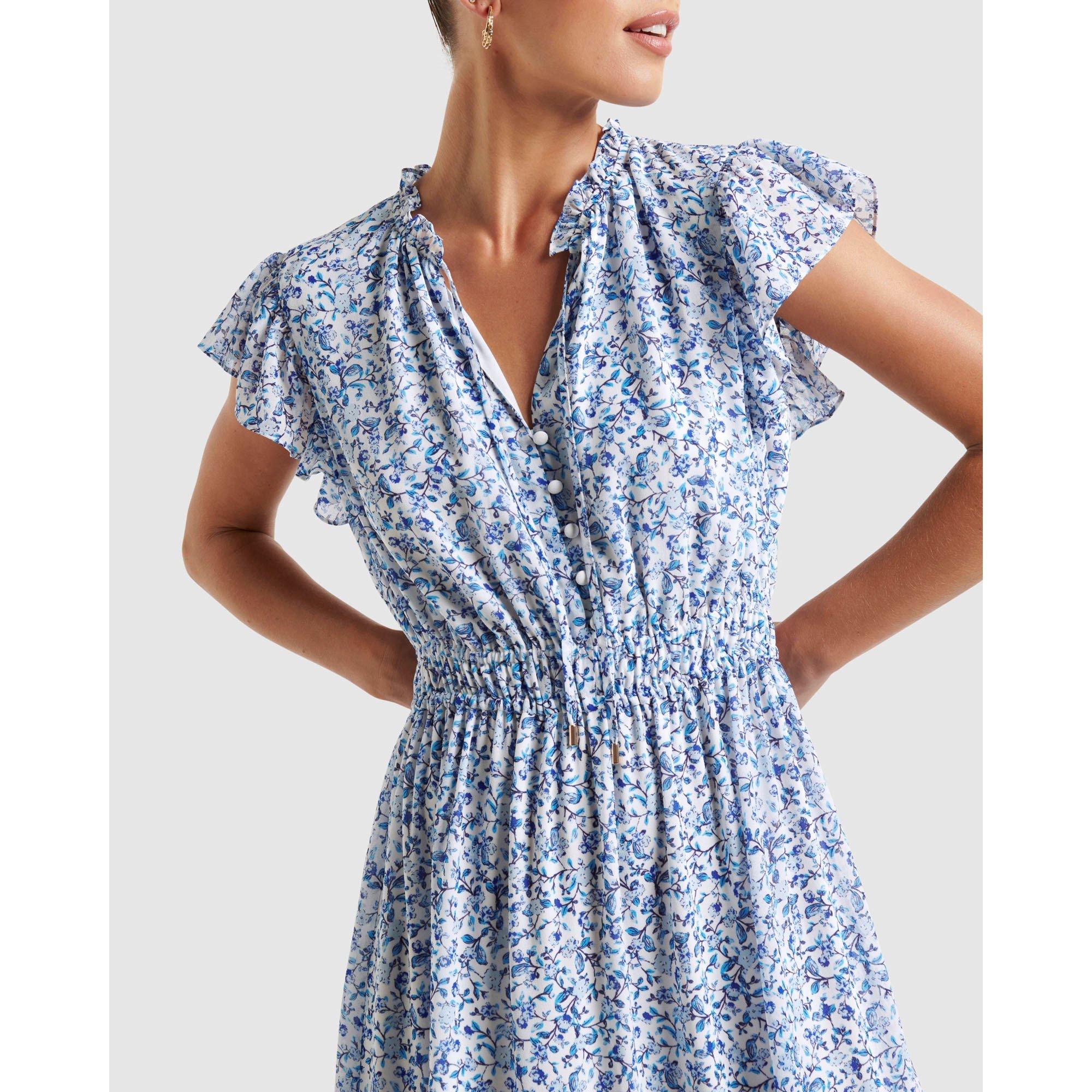 Blue Westbury D - Forever New - Fleur Flutter Sleeve Midi Dress - 2