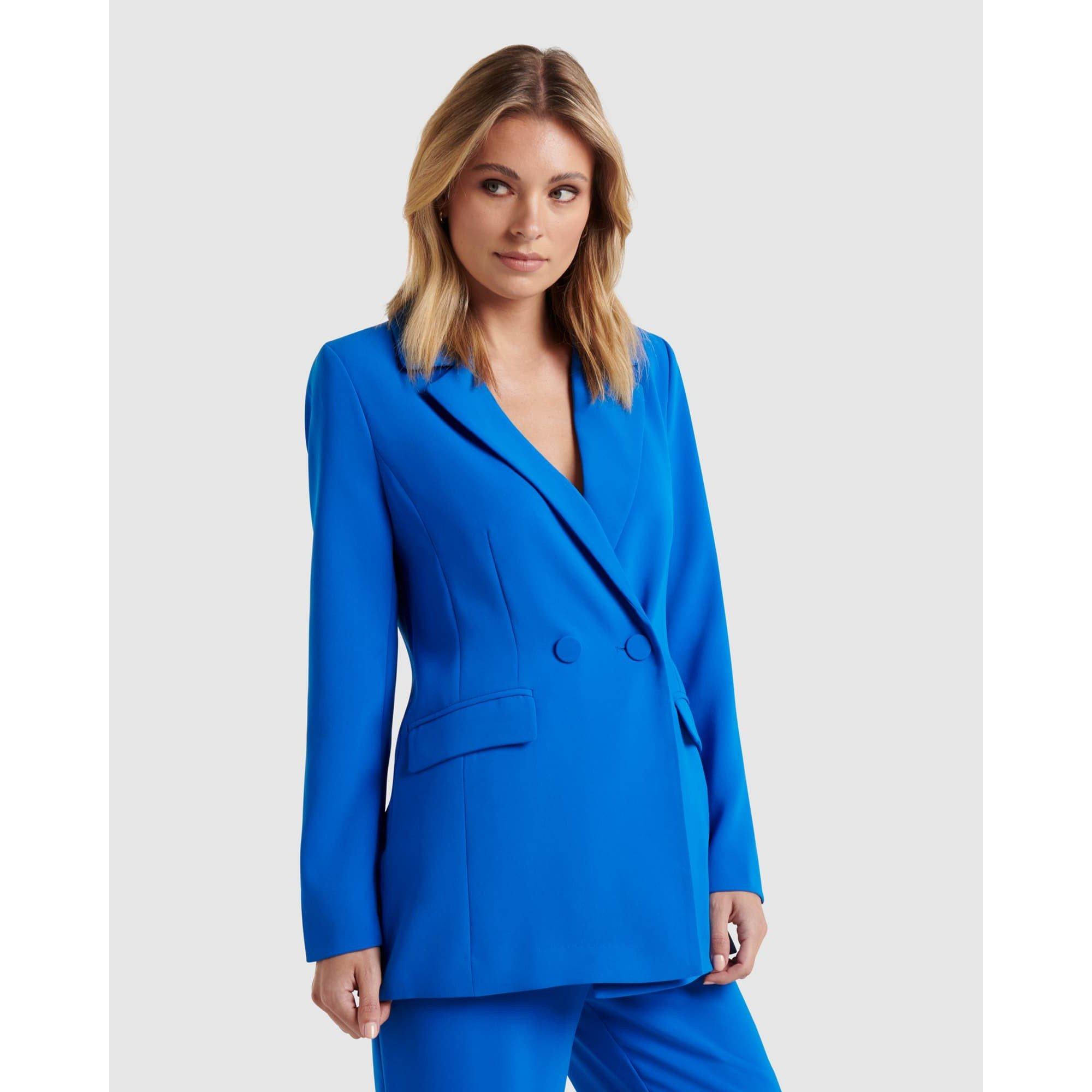 Intense Azure - Forever New - Women's Eileen Double-Breasted Co-ord Blazer - 4