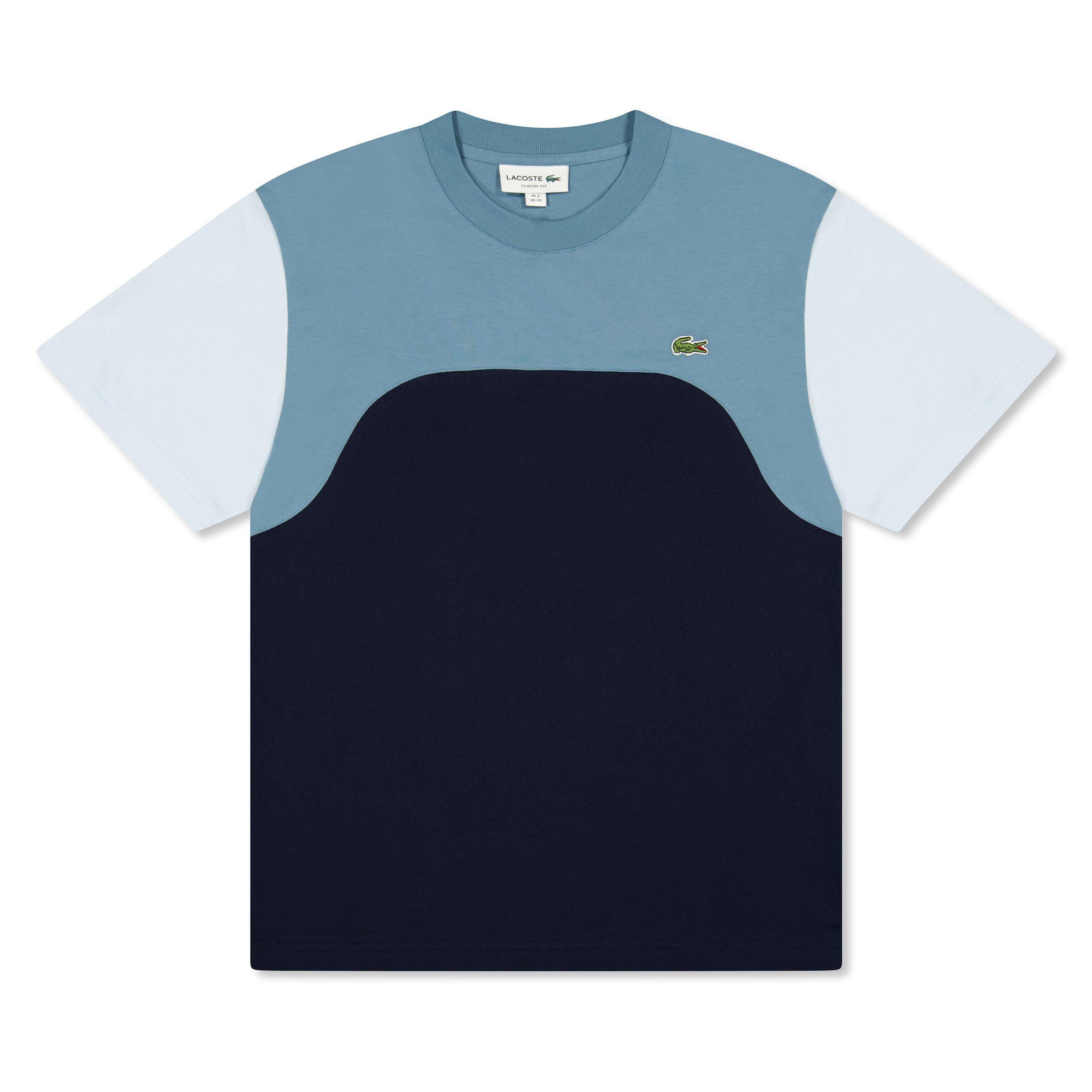 Navy - Lacoste - Cotton Jersey Colour Block T-Shirt - 1