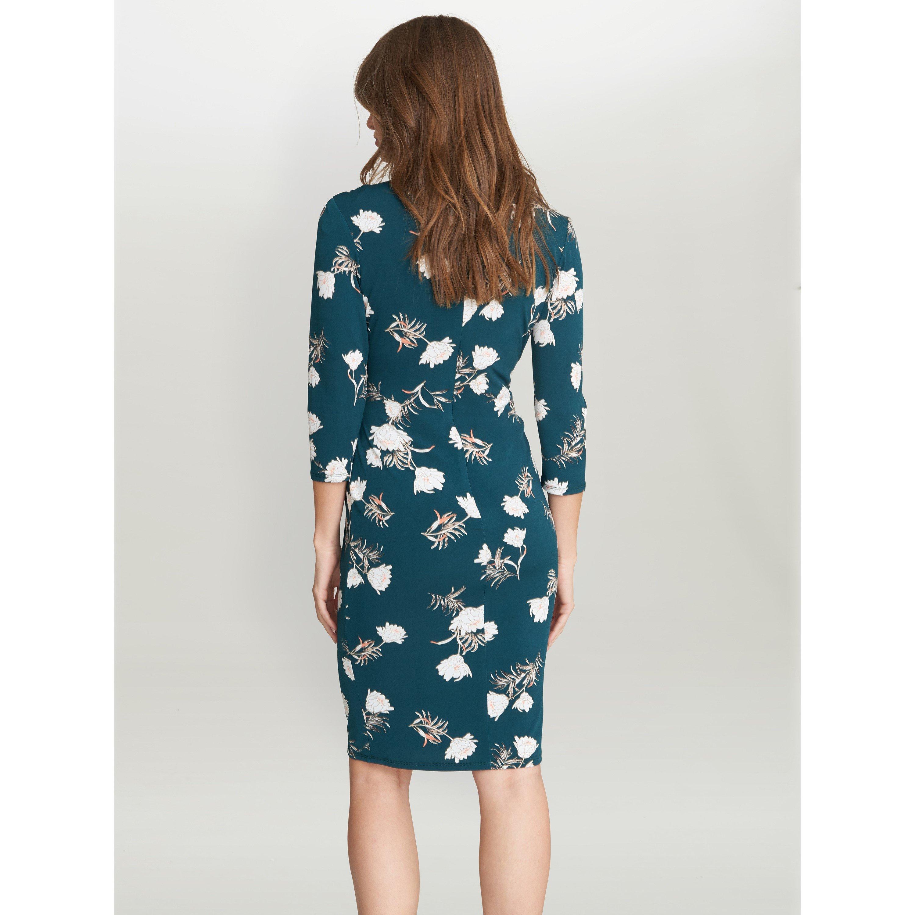 Green - Gina Bacconi - Everley Floral Jersey Wrap Dress - 2