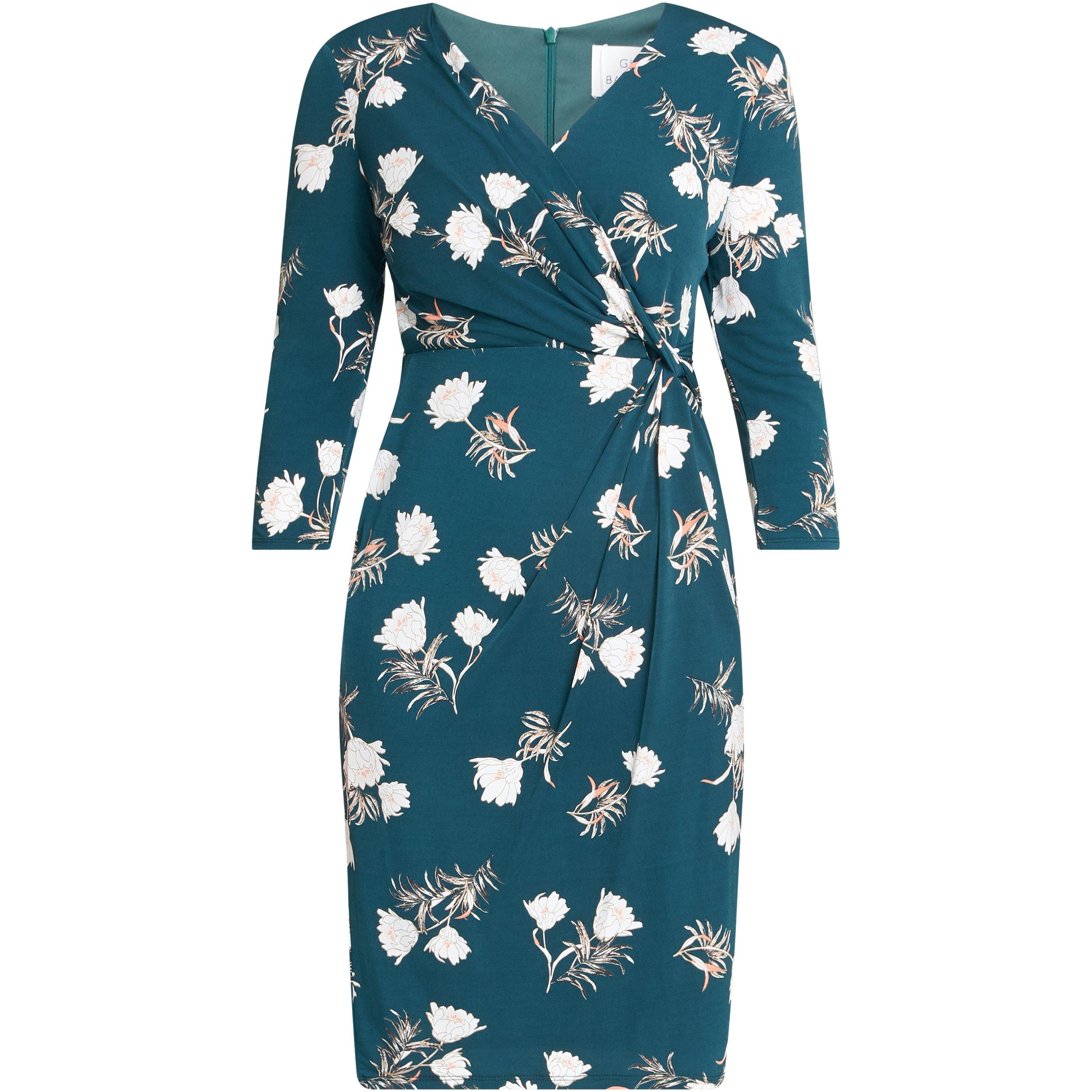 Green - Gina Bacconi - Everley Floral Jersey Wrap Dress - 4