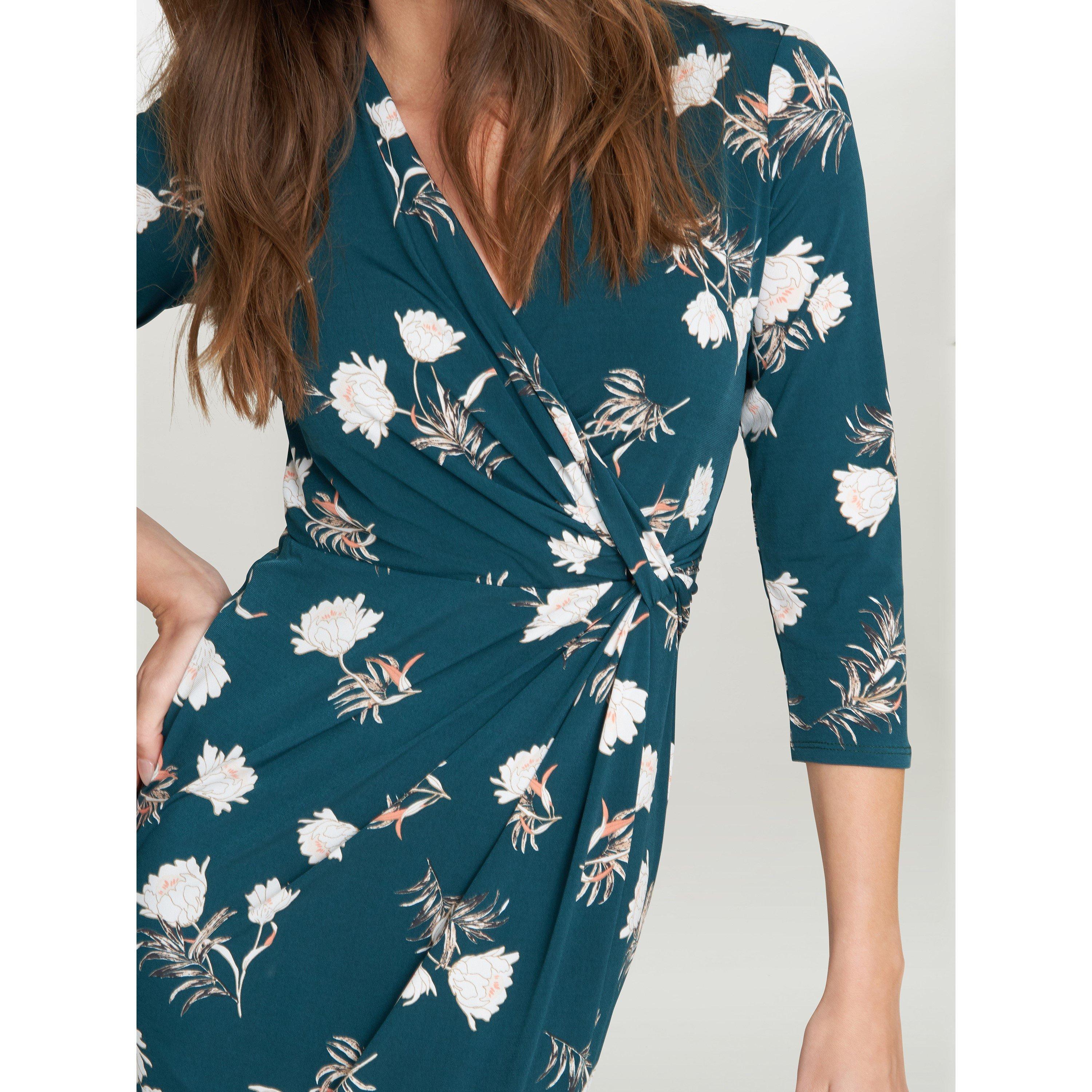 Green - Gina Bacconi - Everley Floral Jersey Wrap Dress - 5
