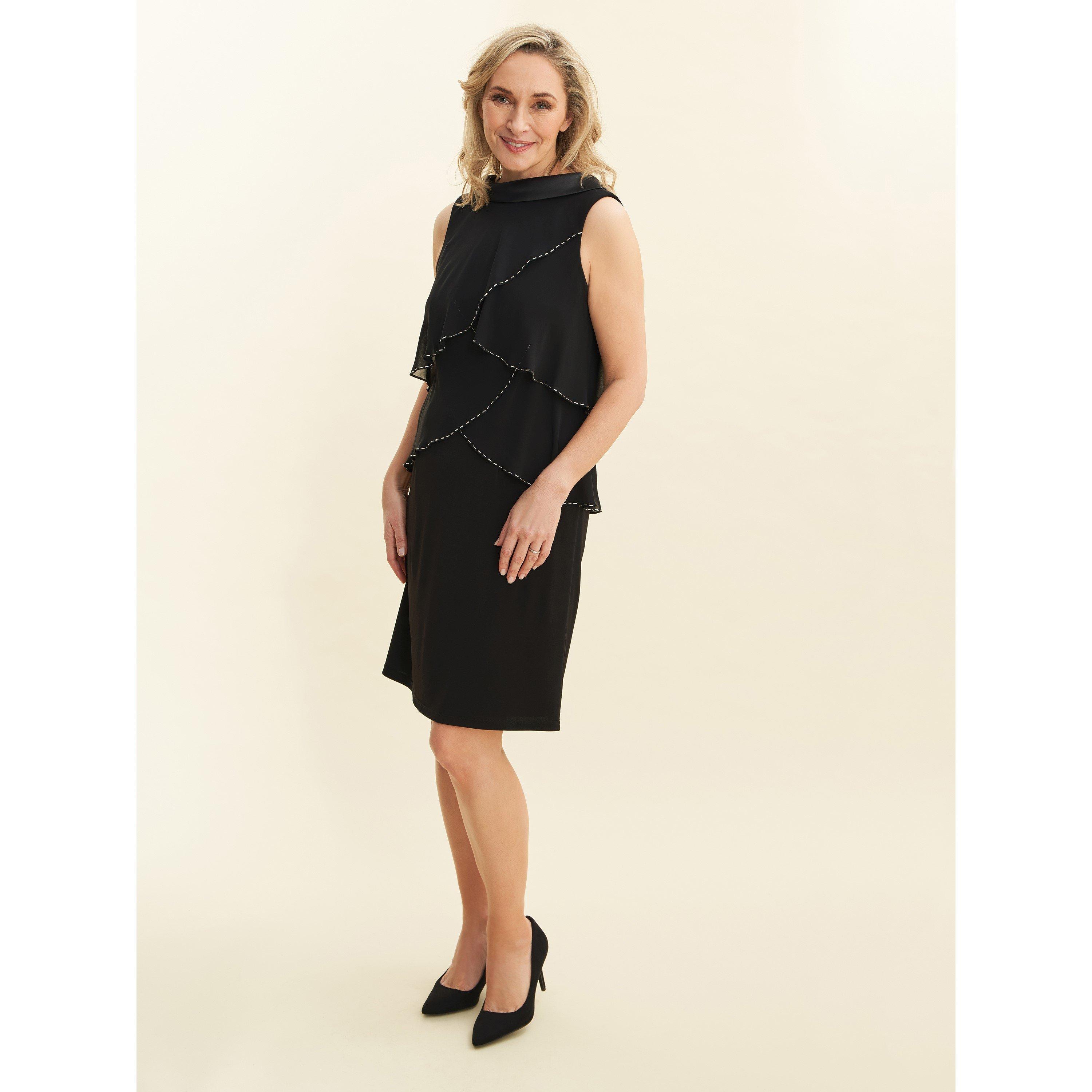 Gina Bacconi Women's Gerry Sleeveless Jersey Cocktail Dress - Black - 14