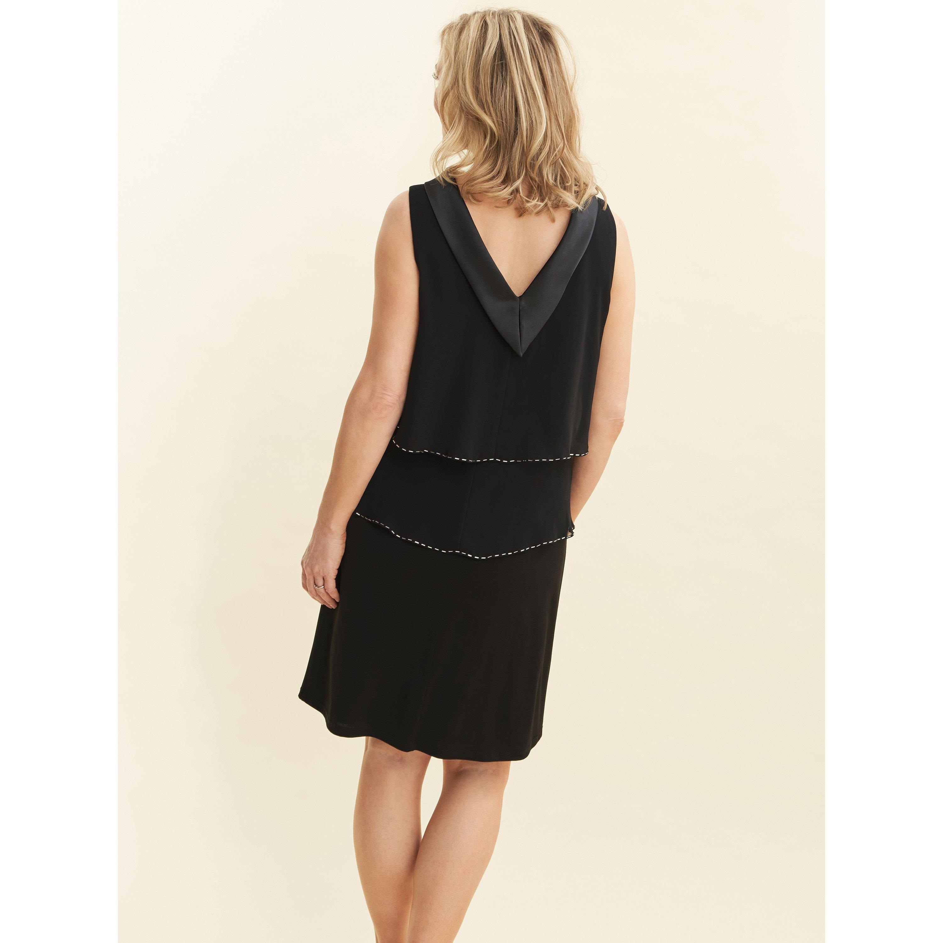Black - Gina Bacconi - Gerry Sleeveless Jersey Cocktail Dress - 2
