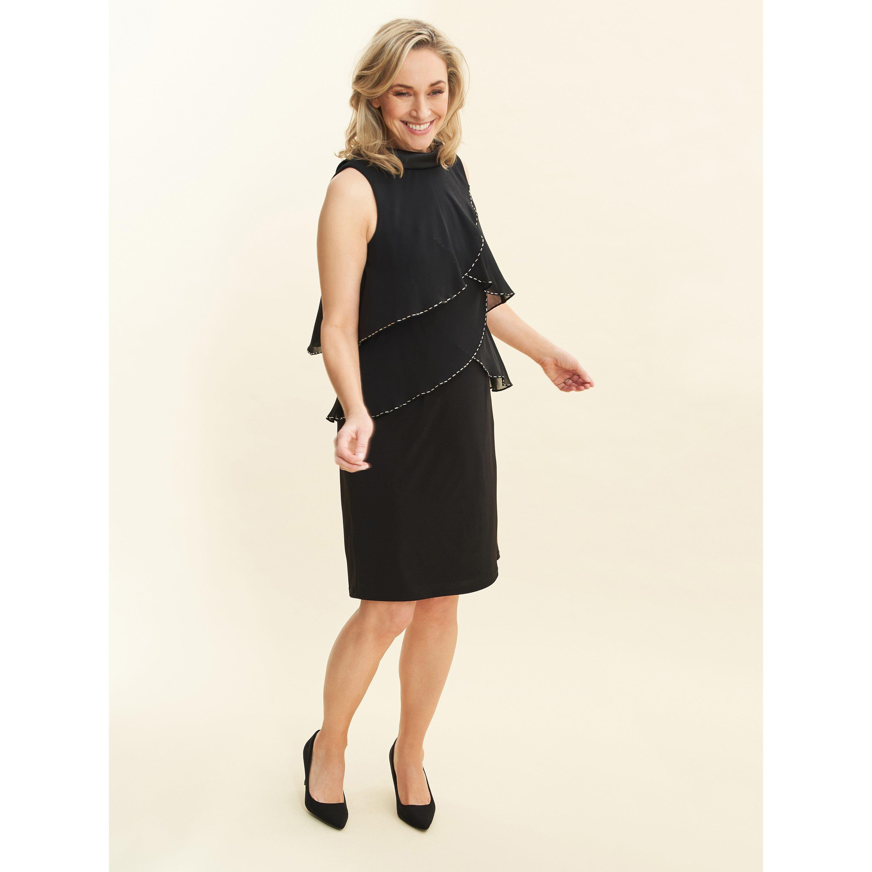 Black - Gina Bacconi - Gerry Sleeveless Jersey Cocktail Dress - 3