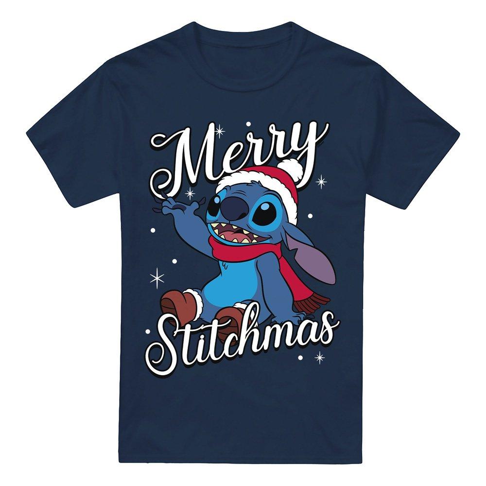 Navy - Disney - Merry Stitchmas Scarf T-Shirt - 4