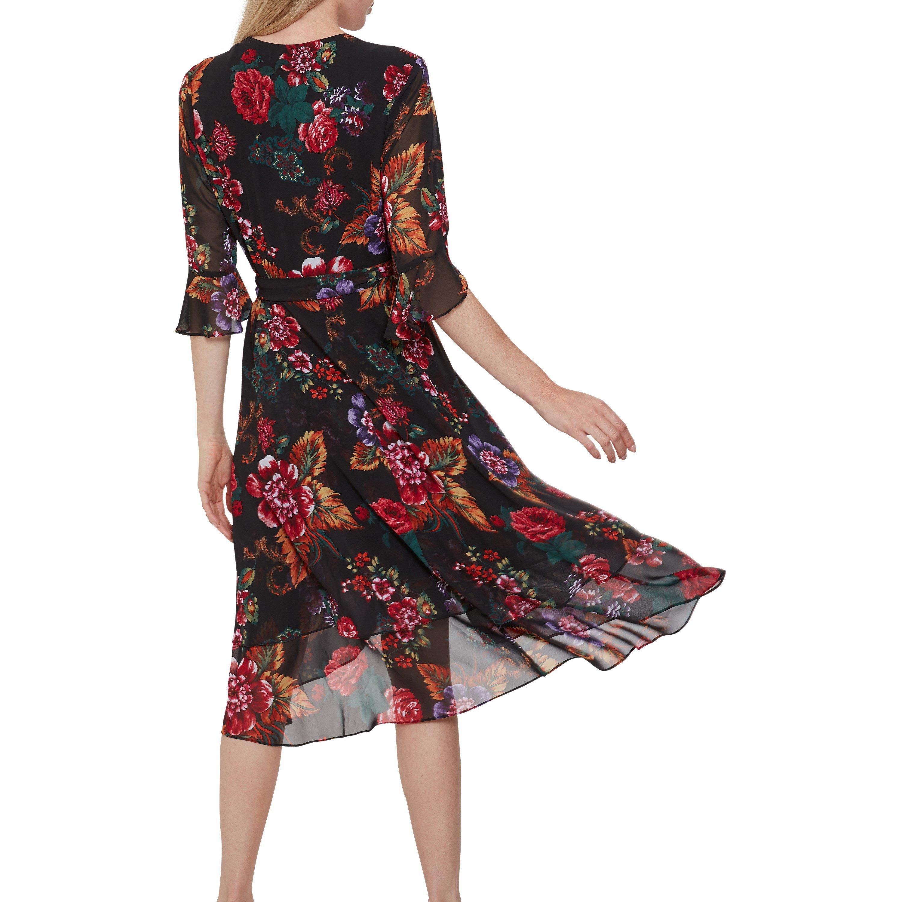 Black / Multi - Gina Bacconi - Gina Bacconi Marilene Chiffon Dress - 3