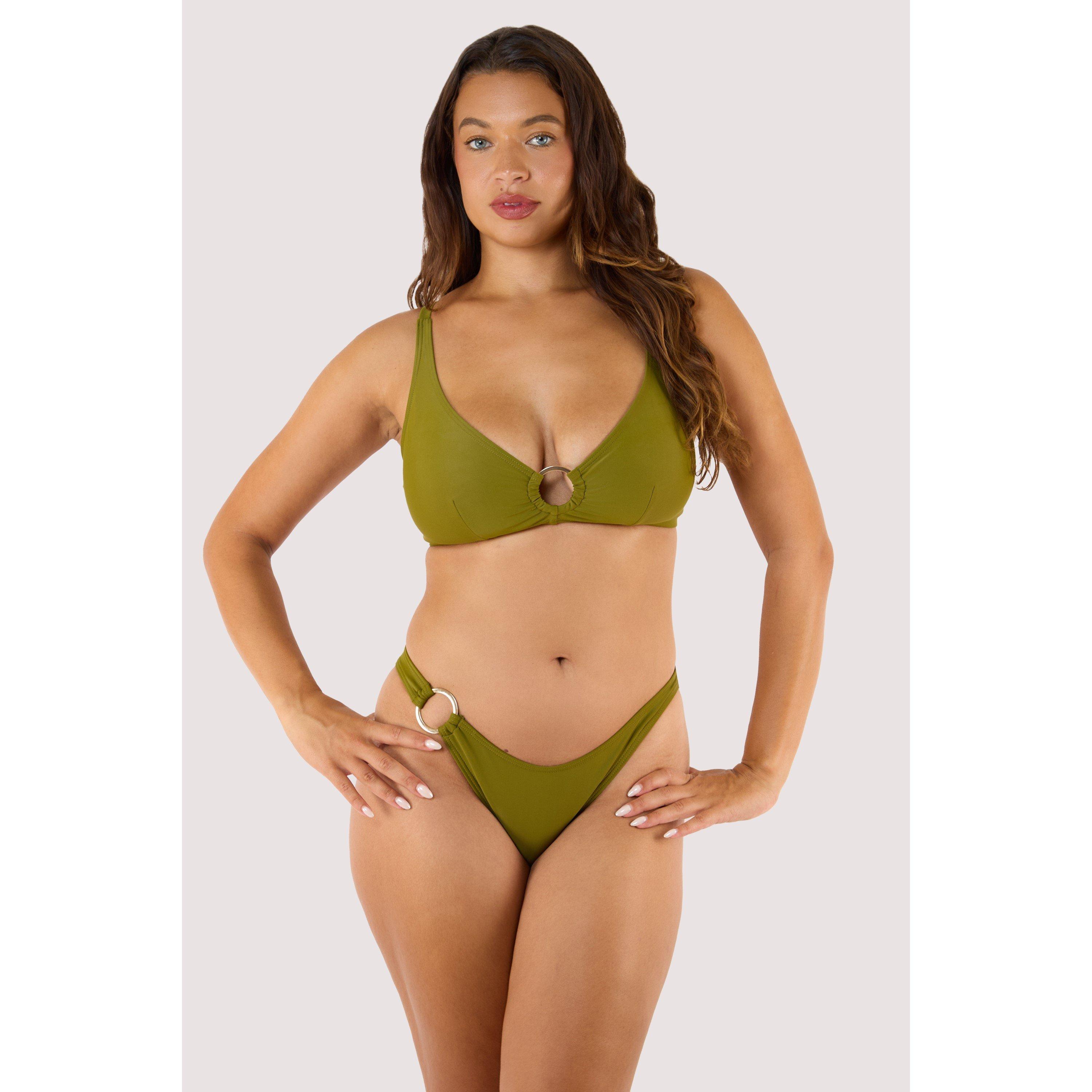 Khaki - Wolf and Whistle - Kalahari Khaki Bikini Brief with Gold Ring - 3