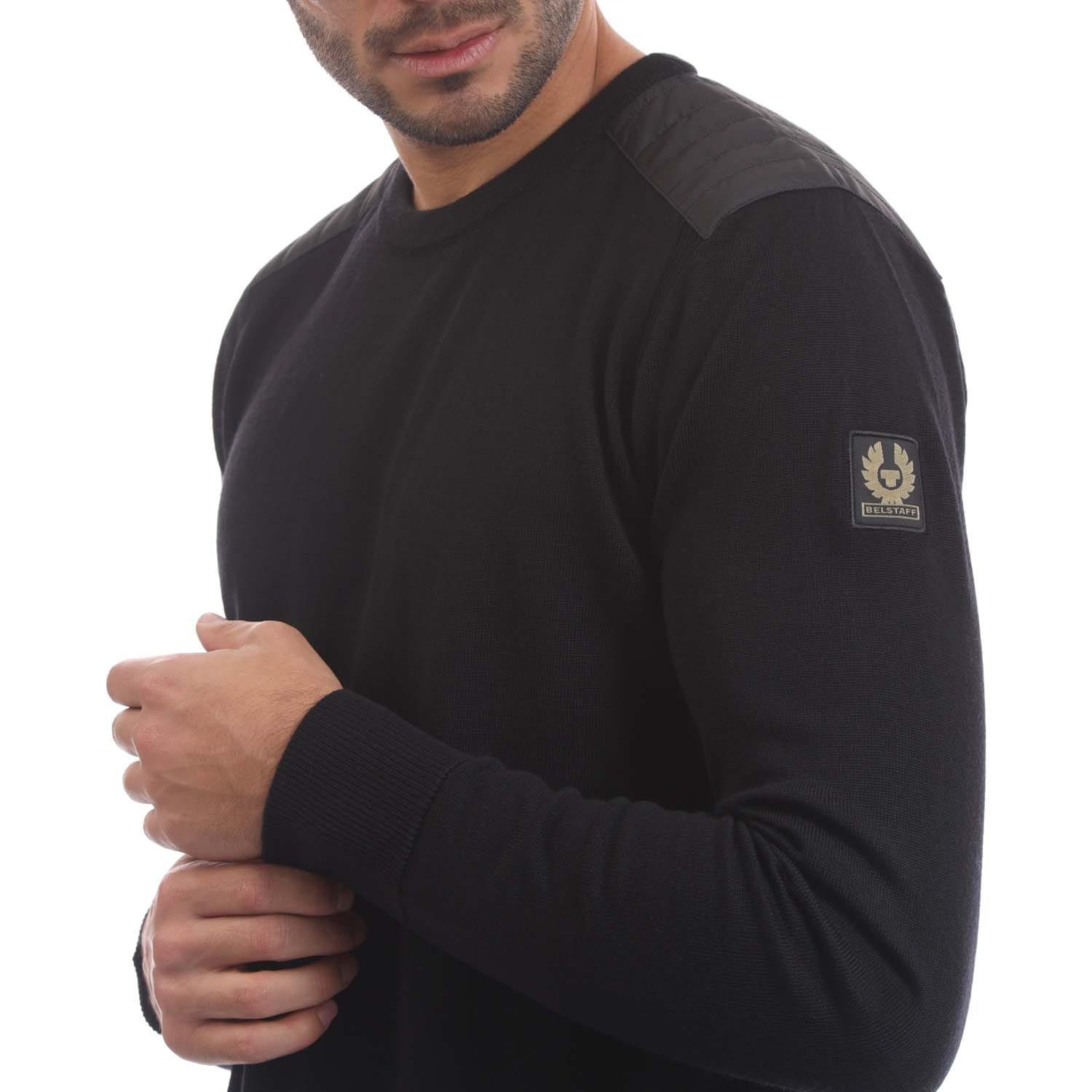 Black - Belstaff - Merino Crew Neck Kerrigan Jumper - 2
