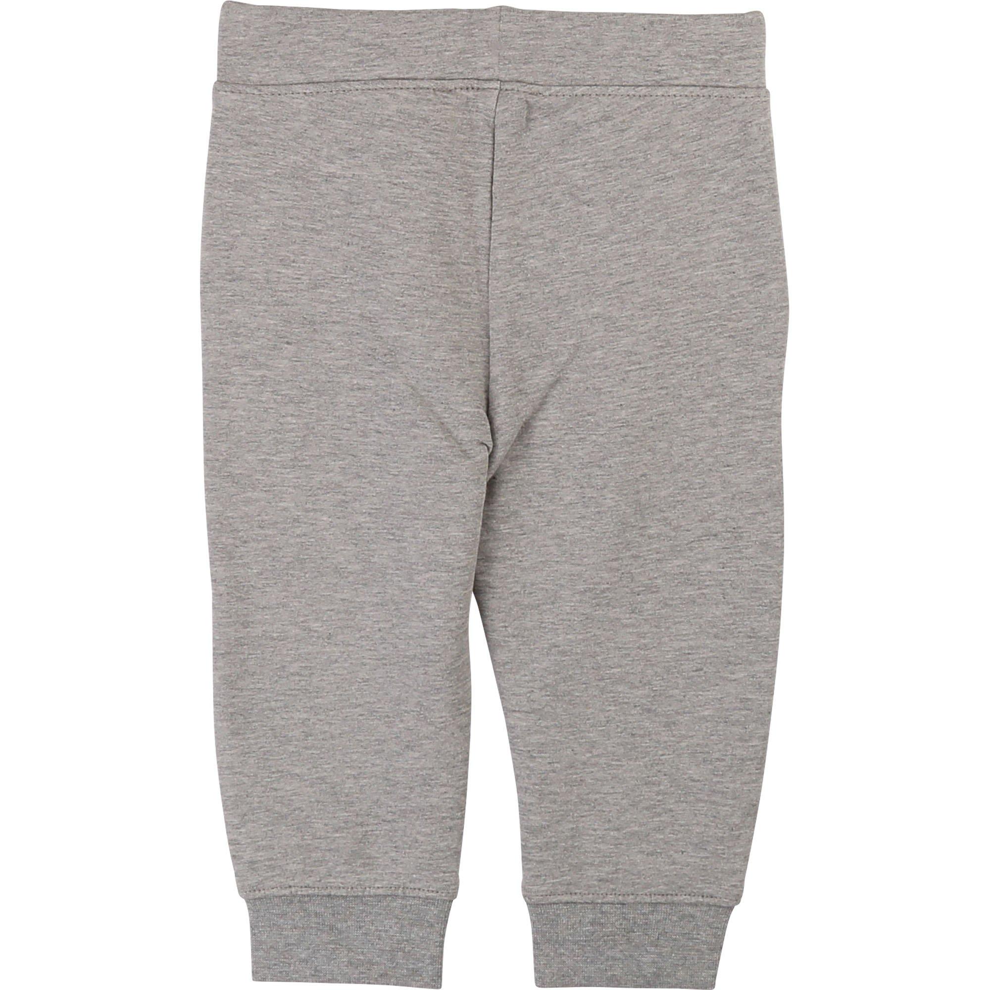 Grey Marl - Boss - Kids Jogging Bottoms, Warm Lightweight Fleece Trousers - 2