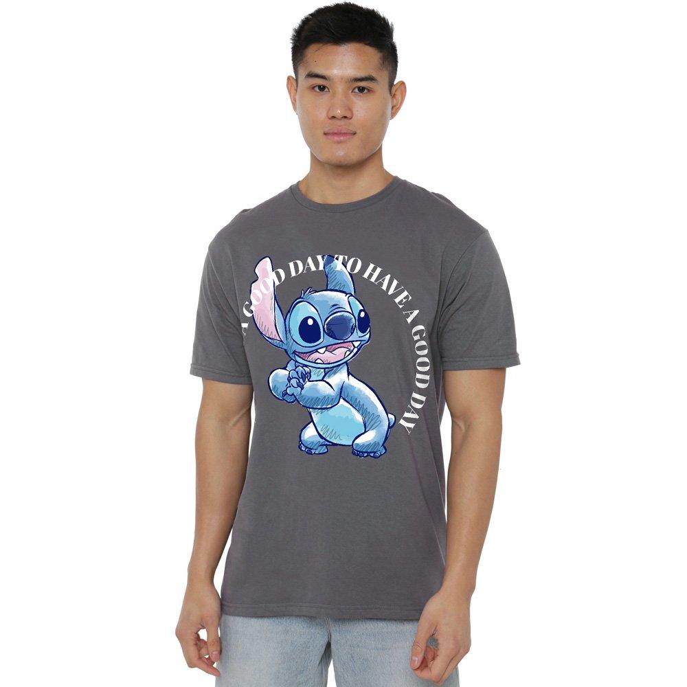 Charcoal - Disney - Lilo & Stitch Good Day Mens T-Shirt Charcoal - 1