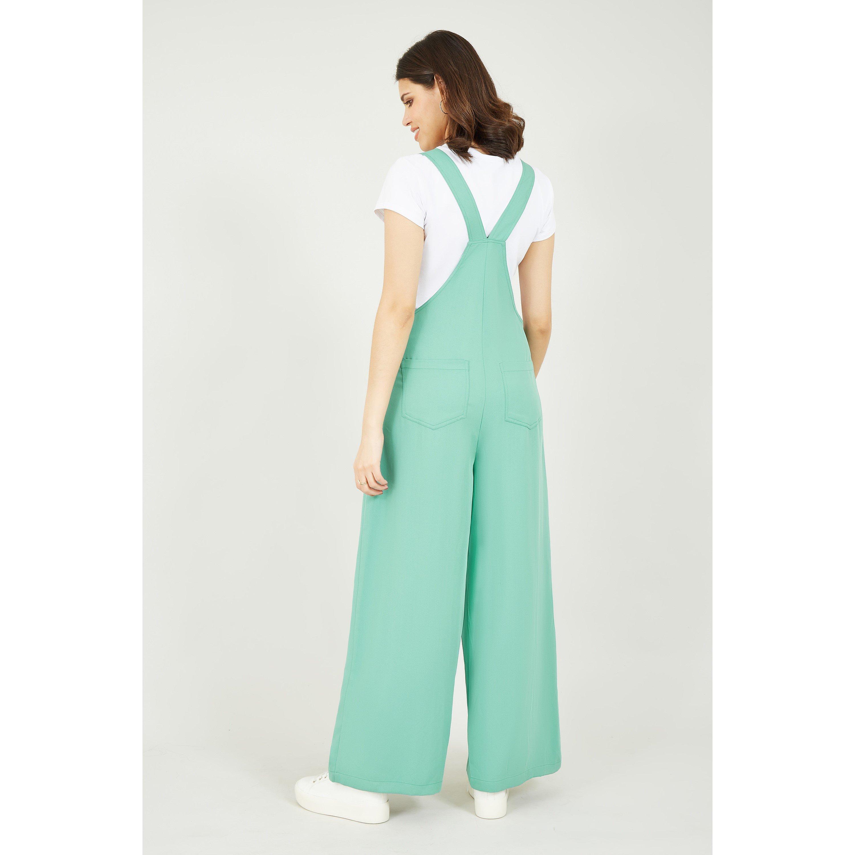 Mint - Yumi - Mint Green Pocket Dungarees - 2