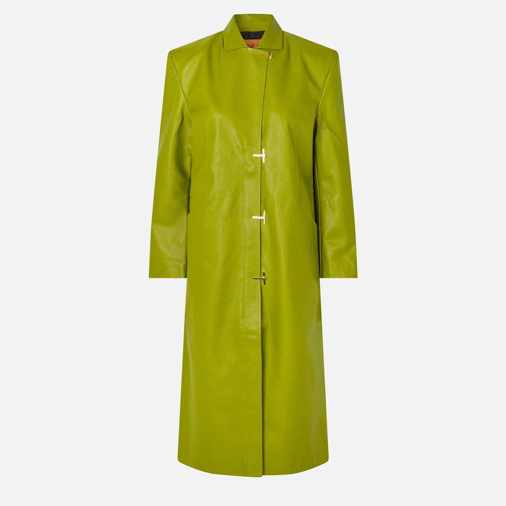 Green - Stine Goya - Long Single Breasted Coat - 2