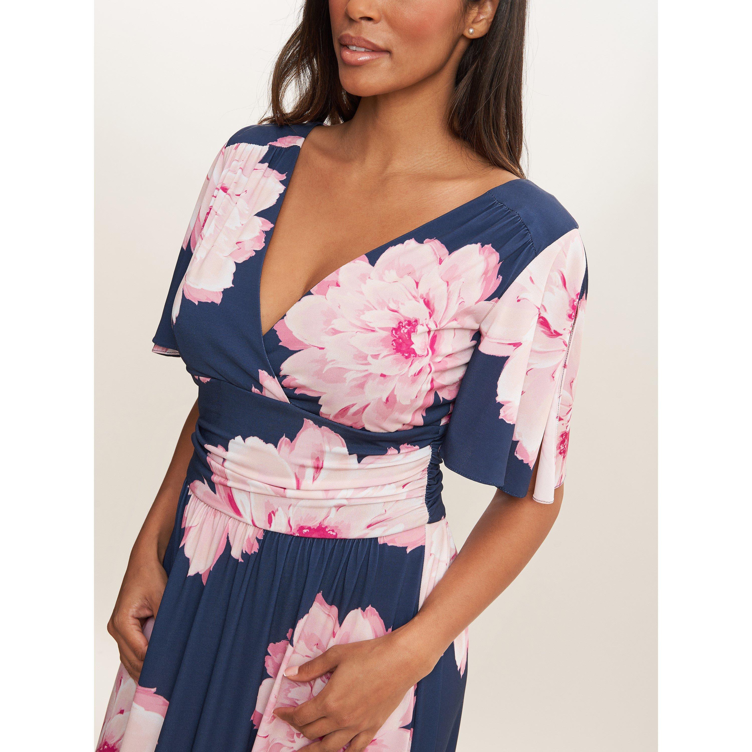 Navy Multi - Gina Bacconi - Berlin Multi Colored Floral Maxi Dress - 5