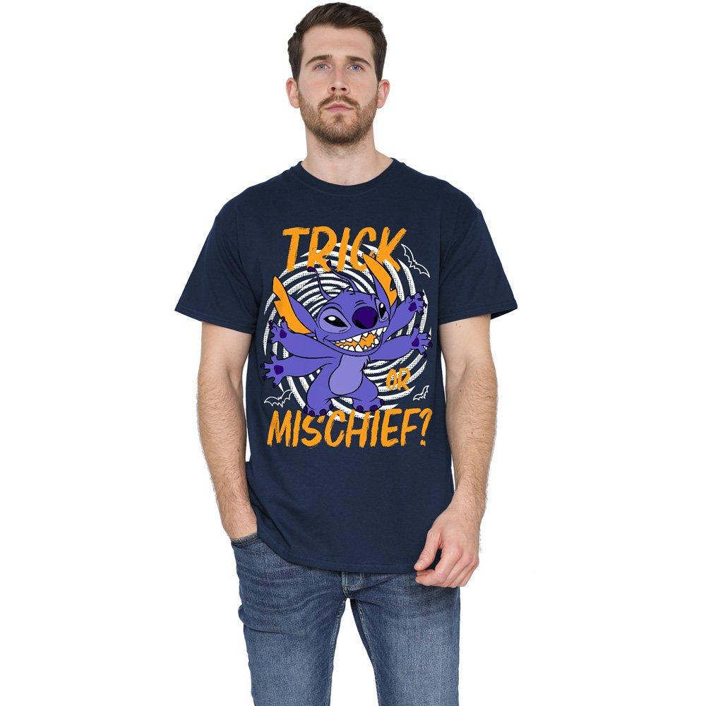 Navy - Disney - Lilo & Stitch Trick Or Mischief Mens T-Shirt Navy - 1