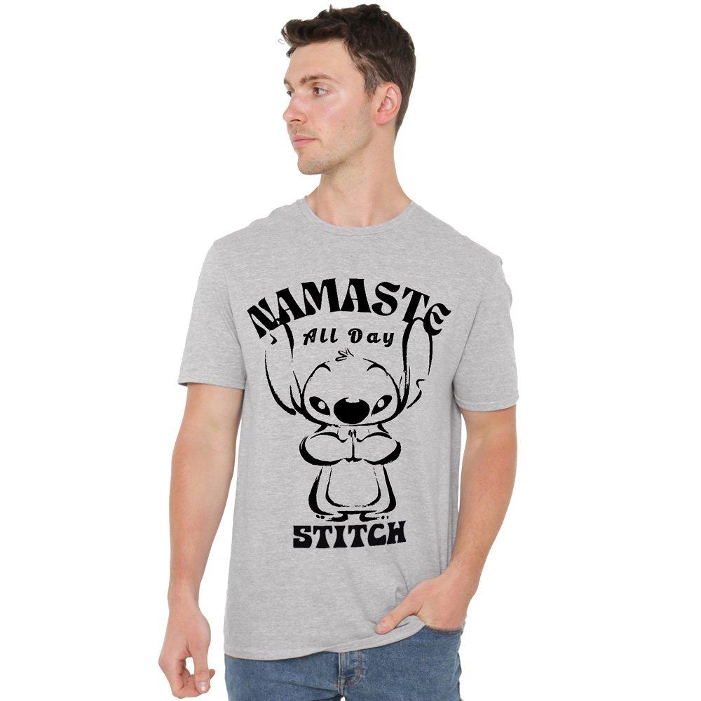 Grey - Disney - Lilo & Stitch Namaste All Day T-Shirt - 1