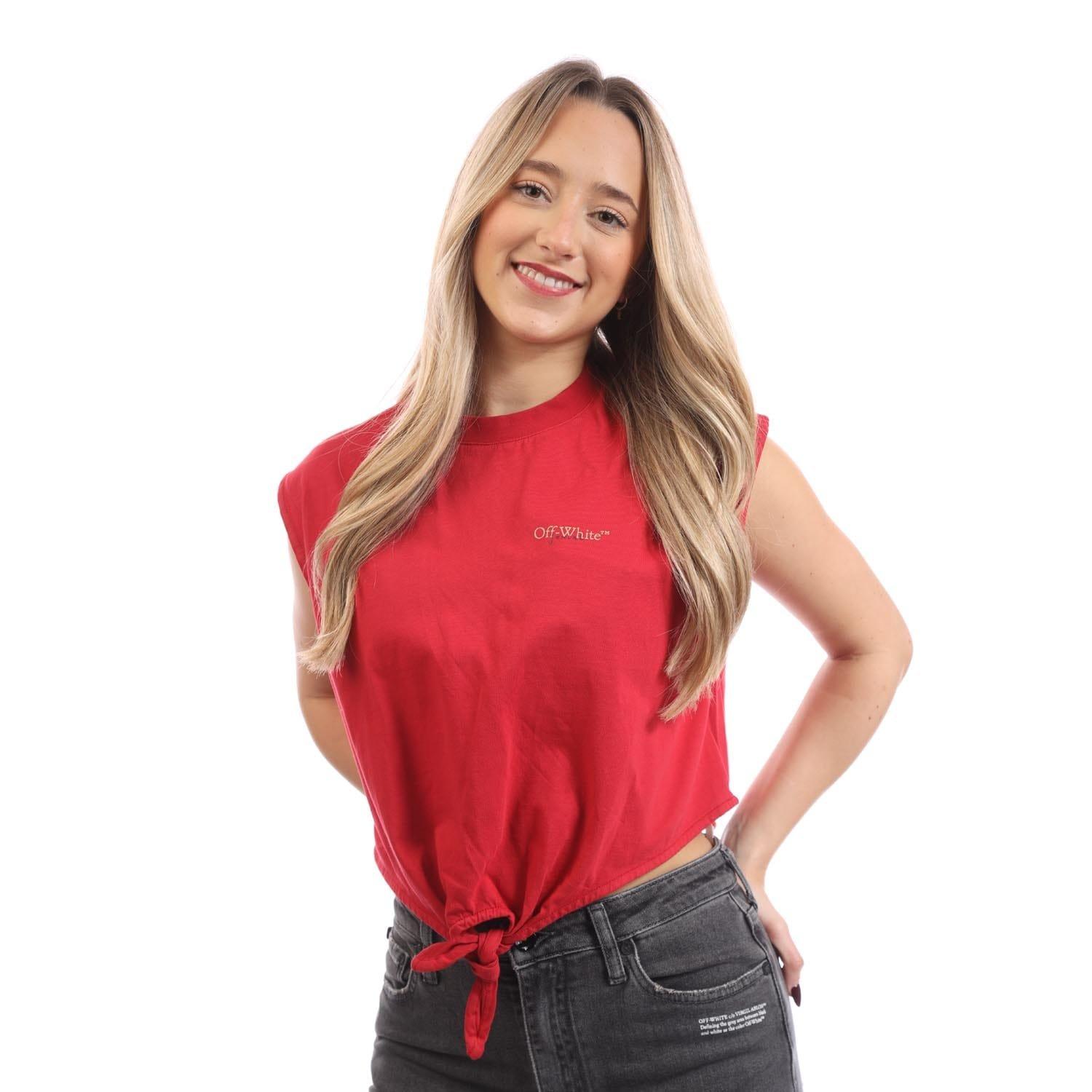 Red - Off White - Arrow Crop Top - 3