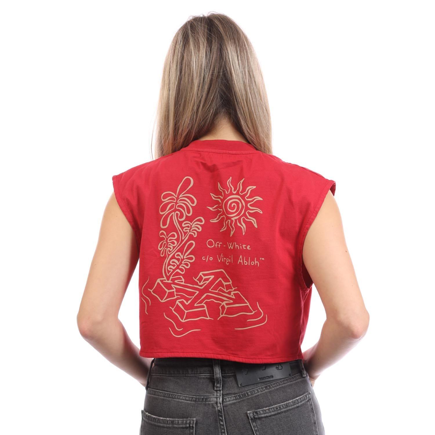 Red - Off White - Arrow Crop Top - 6