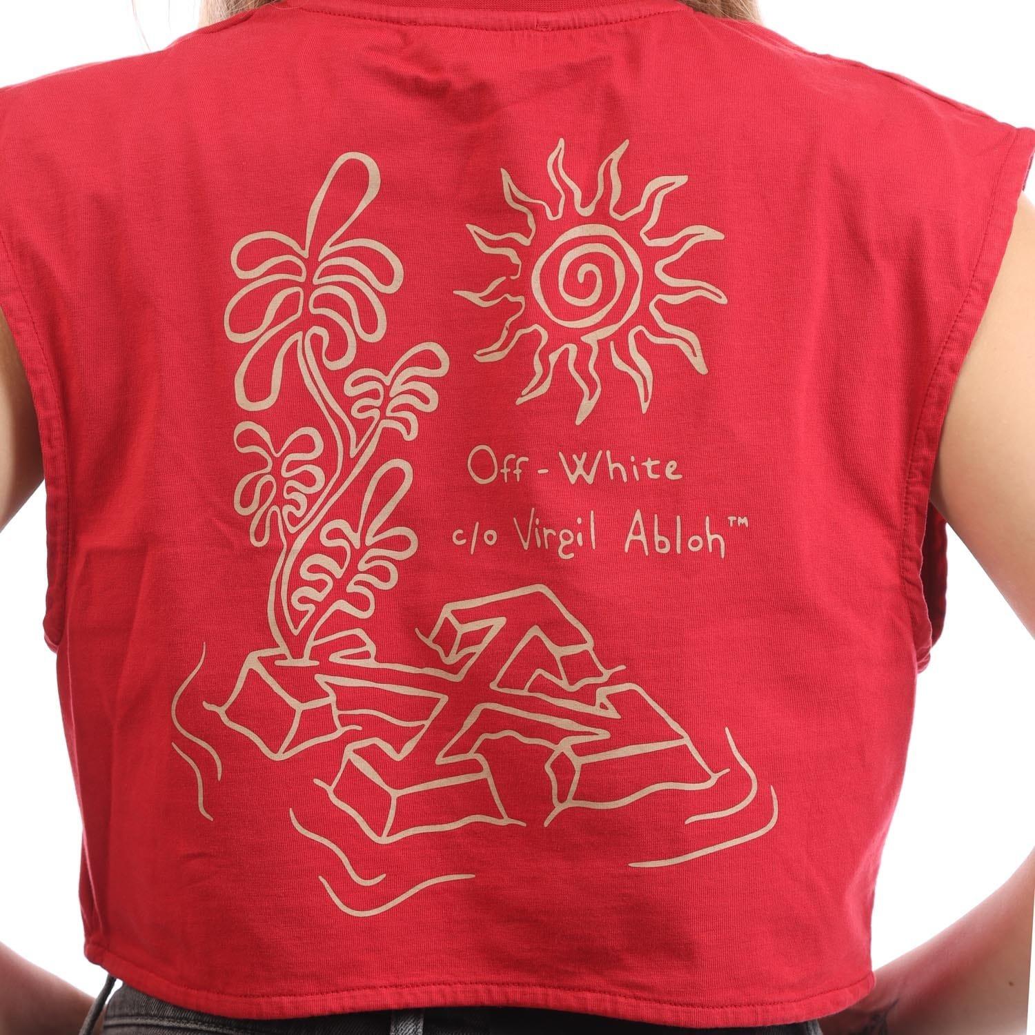 Red - Off White - Arrow Crop Top - 7