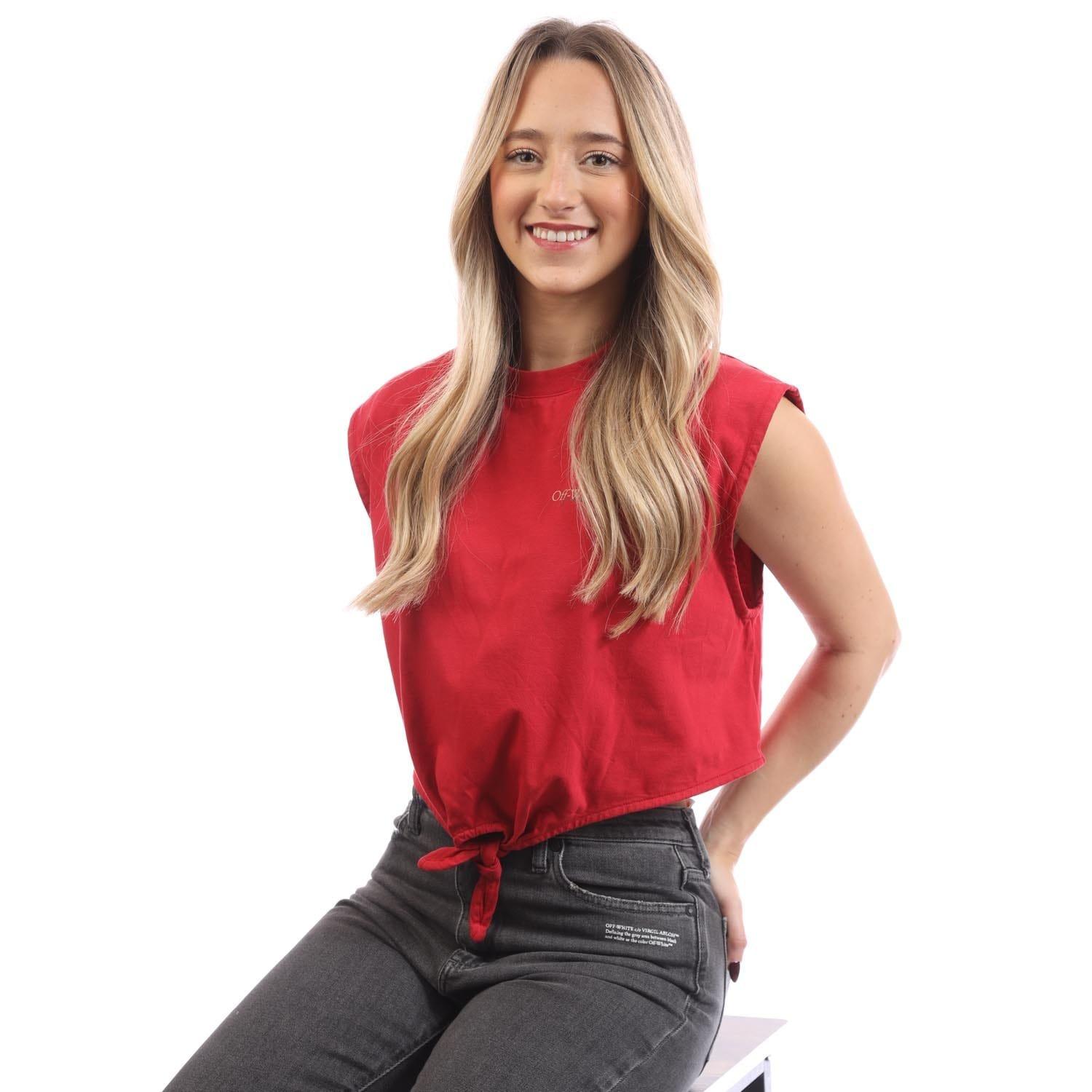 Red - Off White - Arrow Crop Top - 9