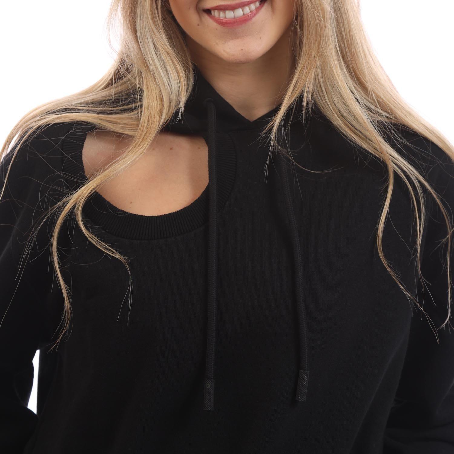 Black - Off White - Meteor Flag Cropped Hoodie - 2