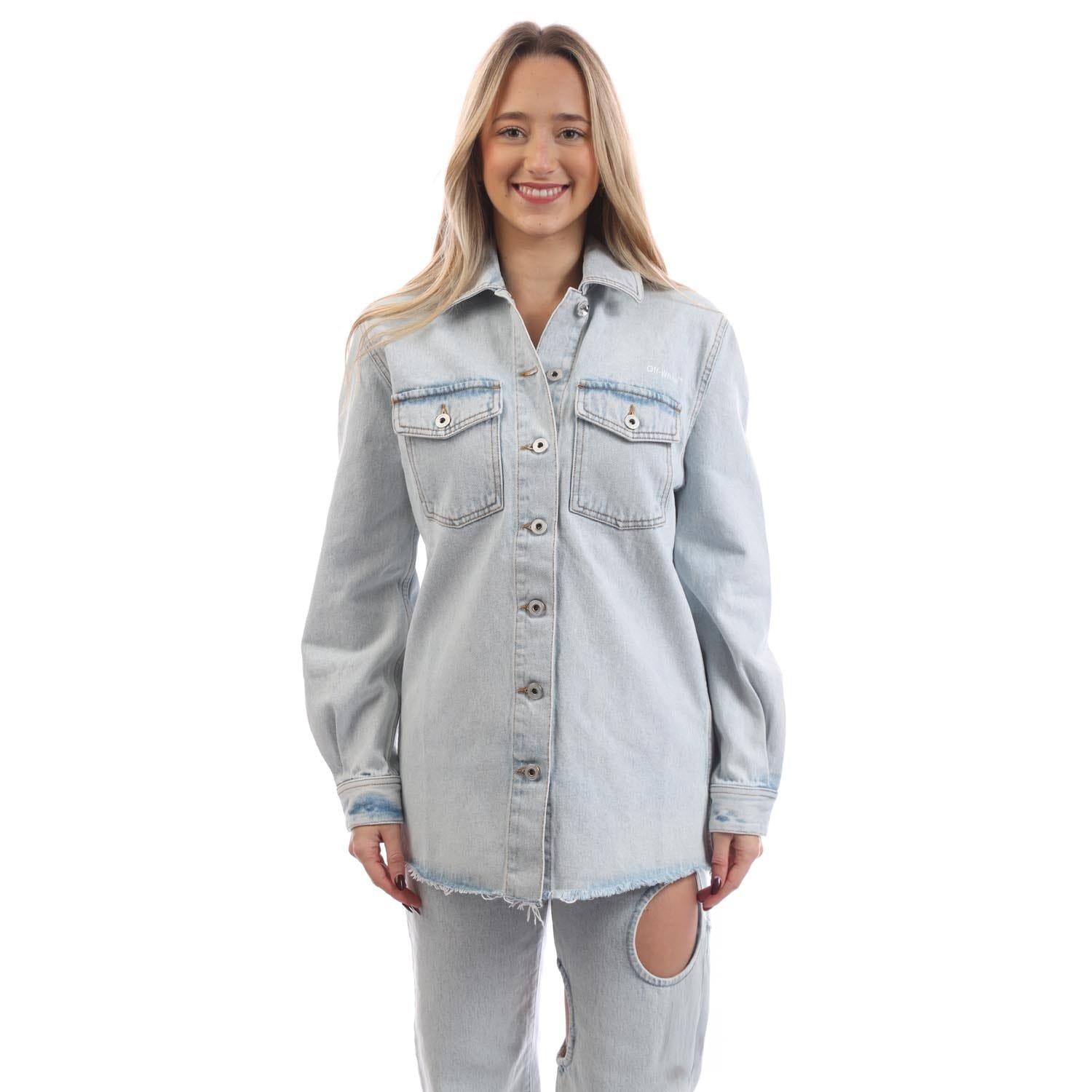 Blue-White - Off White - Diagonal Long Sleeve Shirt - 1