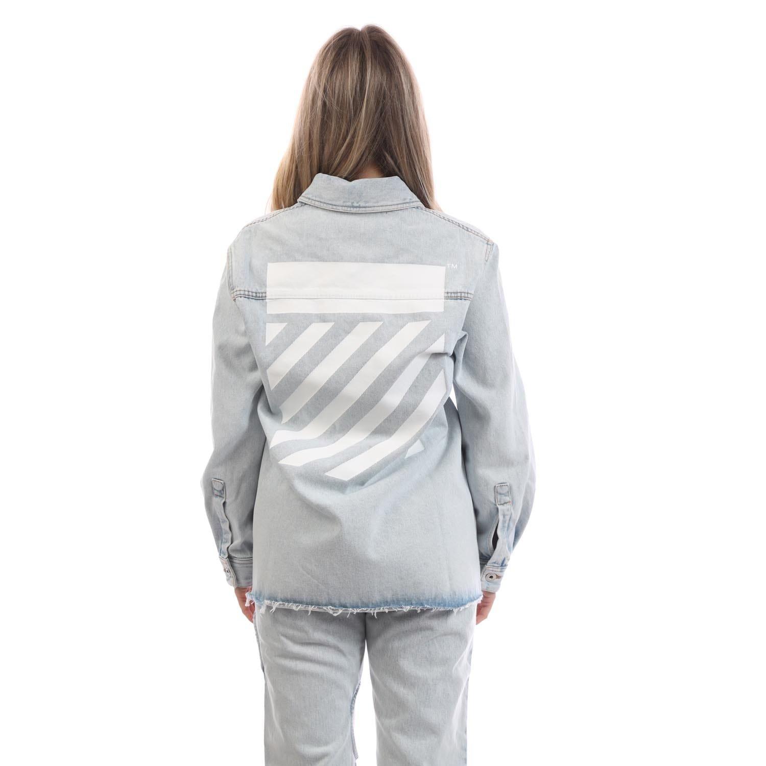 Blue-White - Off White - Diagonal Long Sleeve Shirt - 3