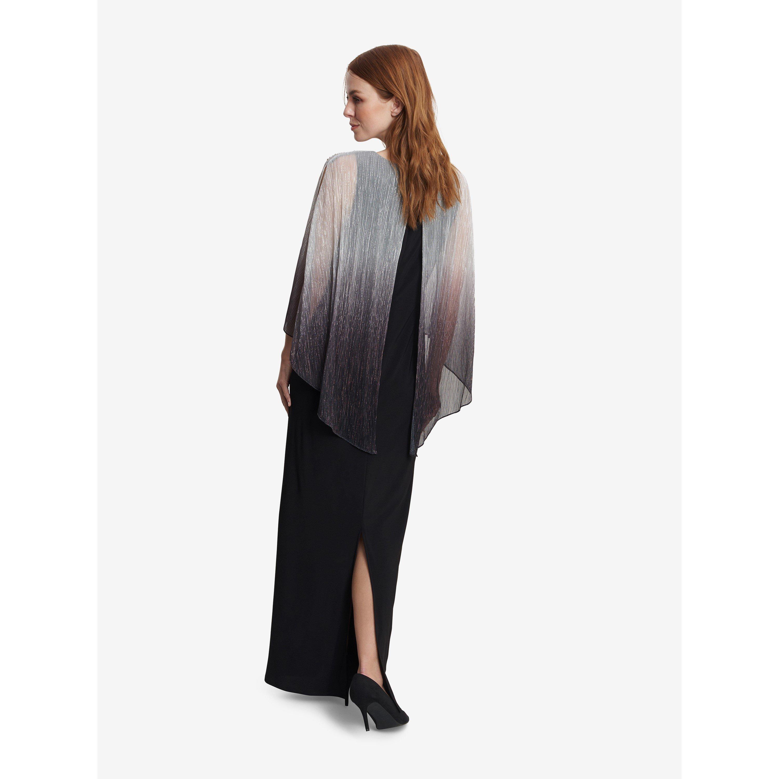 Black / Silver - Gina Bacconi - Avigail Long Ombre Popover Dress - 2