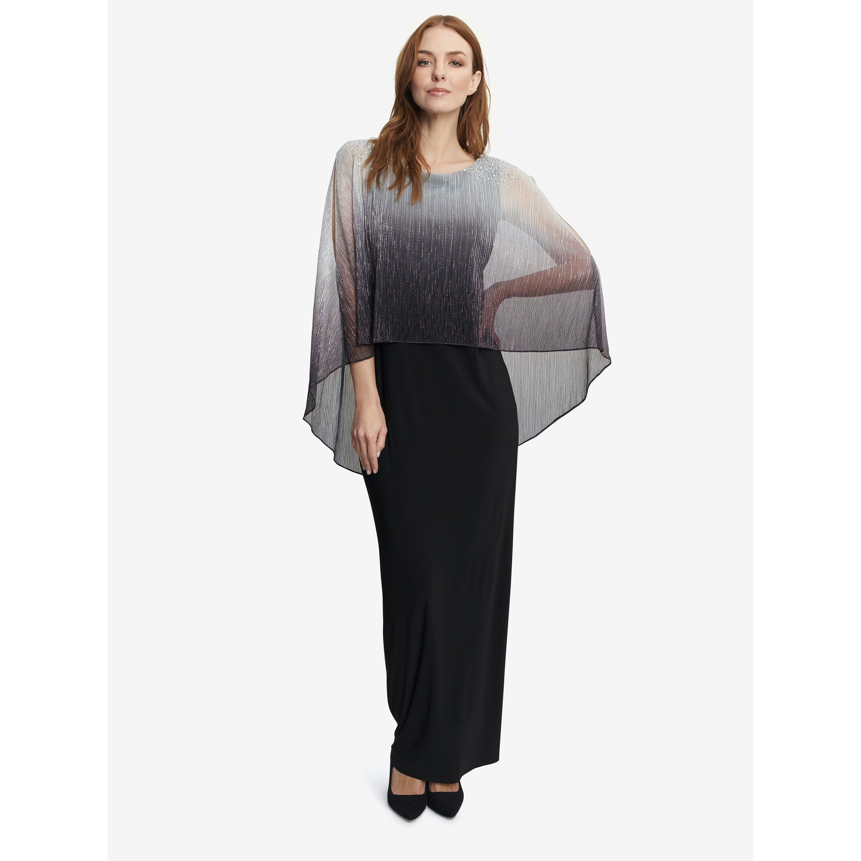 Black / Silver - Gina Bacconi - Avigail Long Ombre Popover Dress - 3