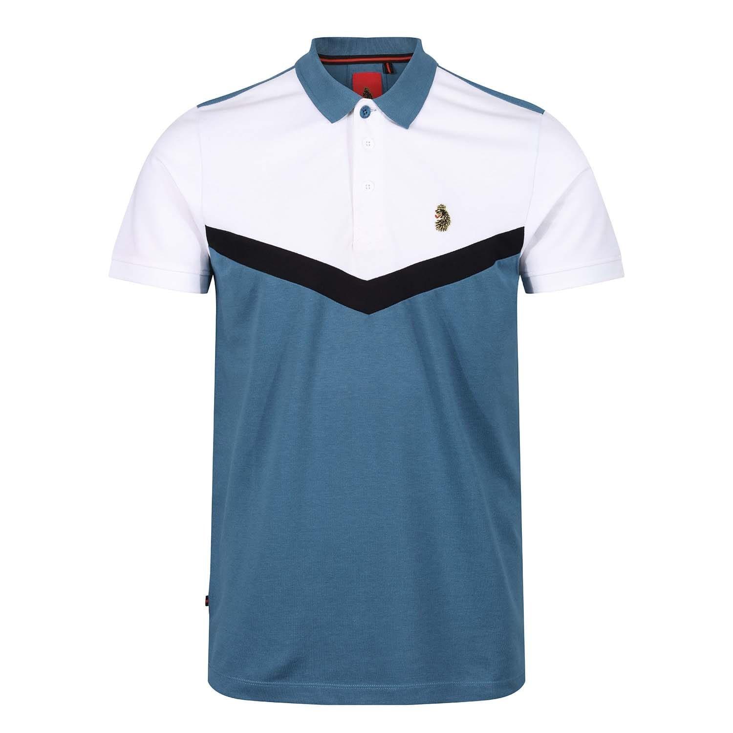 Black - Luke 1977 - Cala Mayor Chevron Detail Polo Shirt - 1