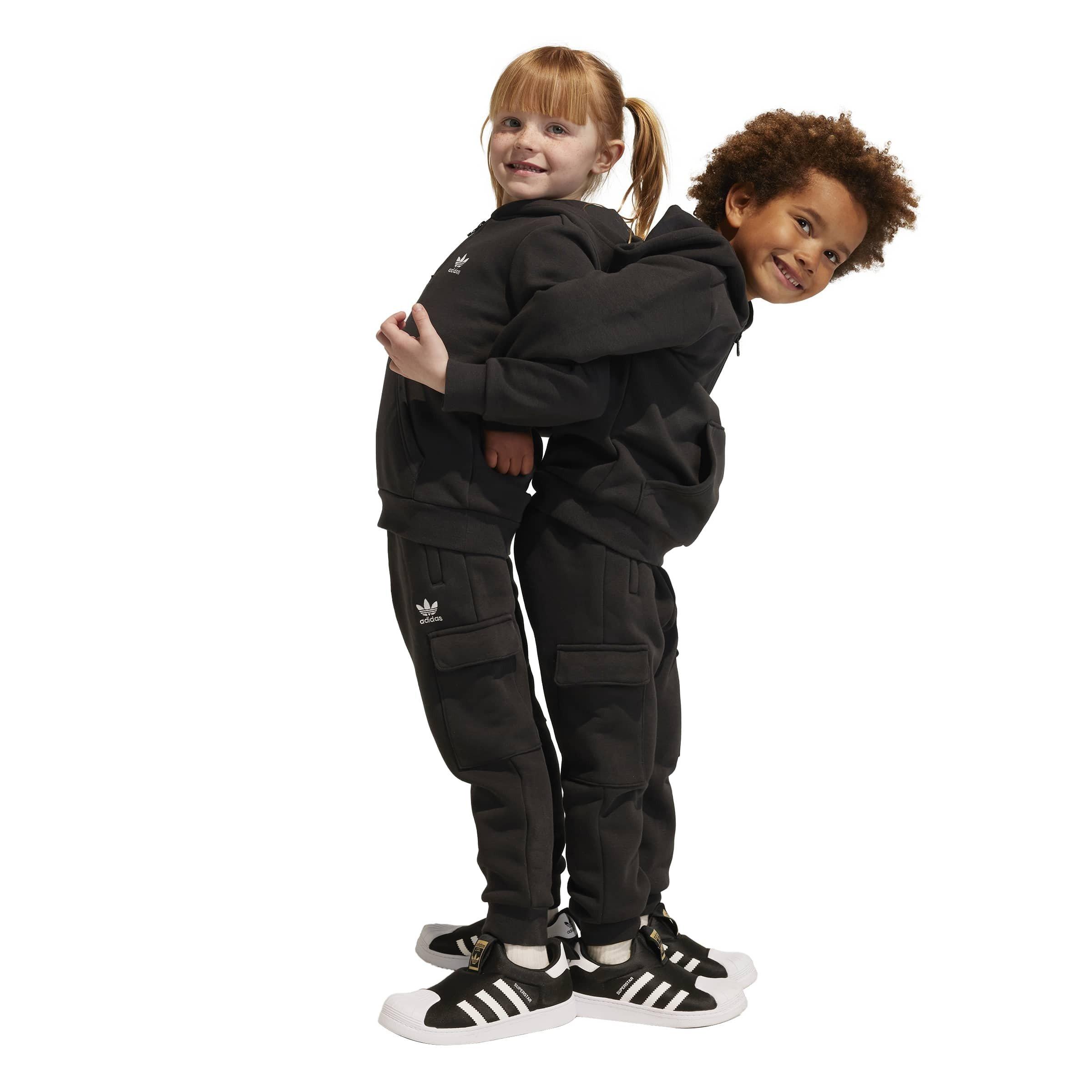 Black - adidas Originals - Half-Zip Hoodie Cargo Pants Set - 7