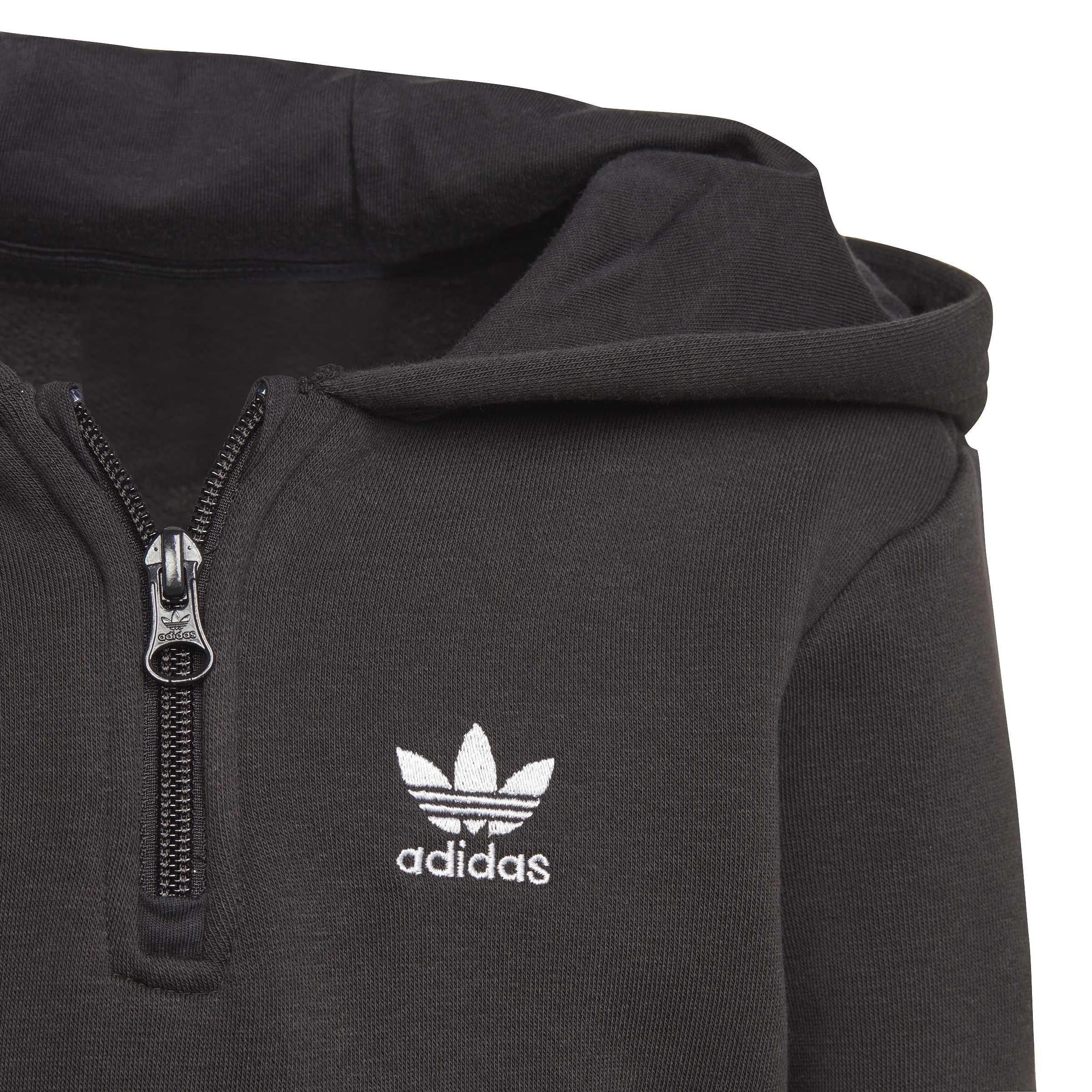 Black - adidas Originals - Half-Zip Hoodie Cargo Pants Set - 9