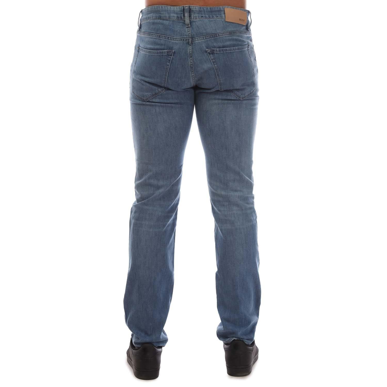 Turquoise - Boss - Maine3 Slim-Fit Jeans - 3