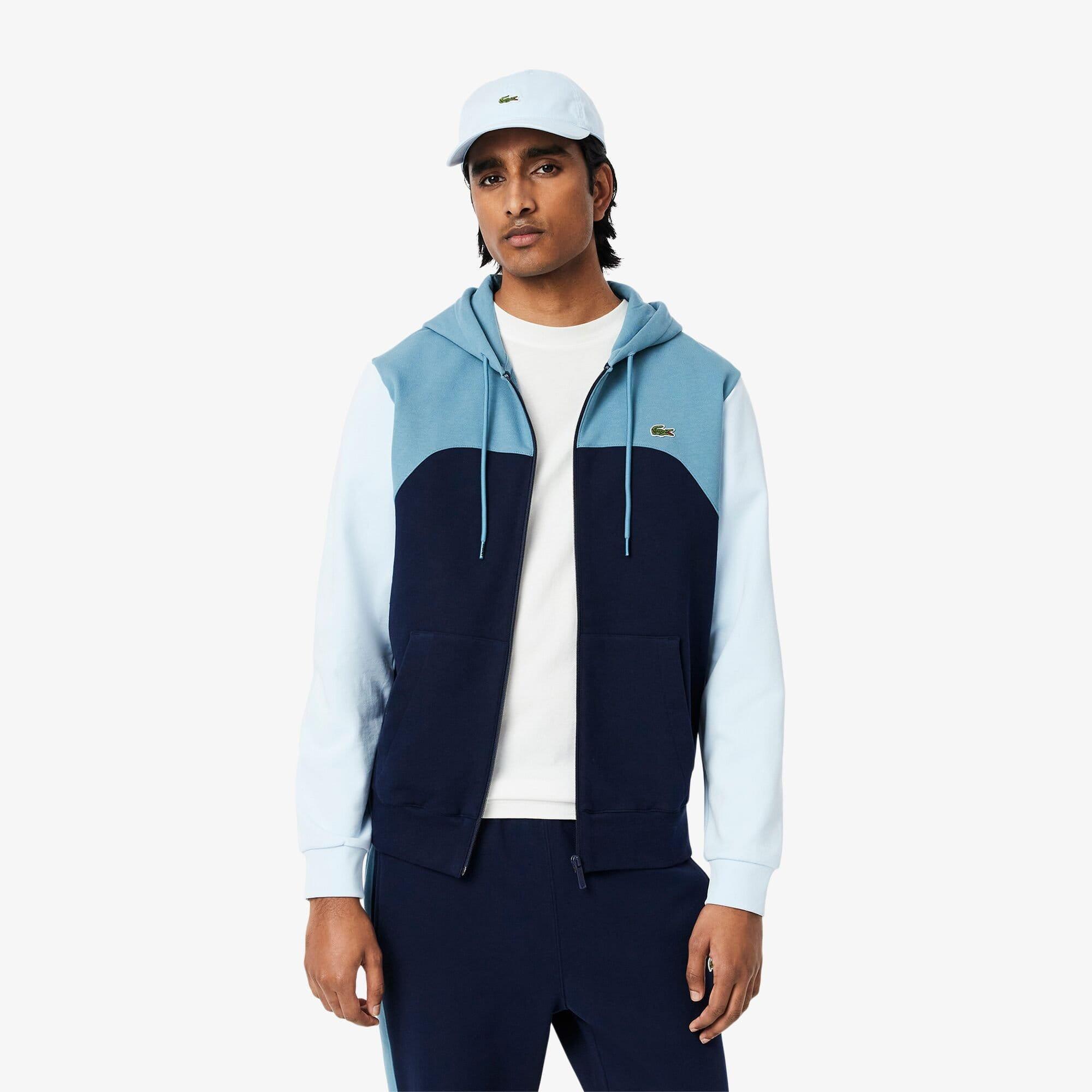 Navy - Lacoste - Zipped Colour Block Hoodie - 2