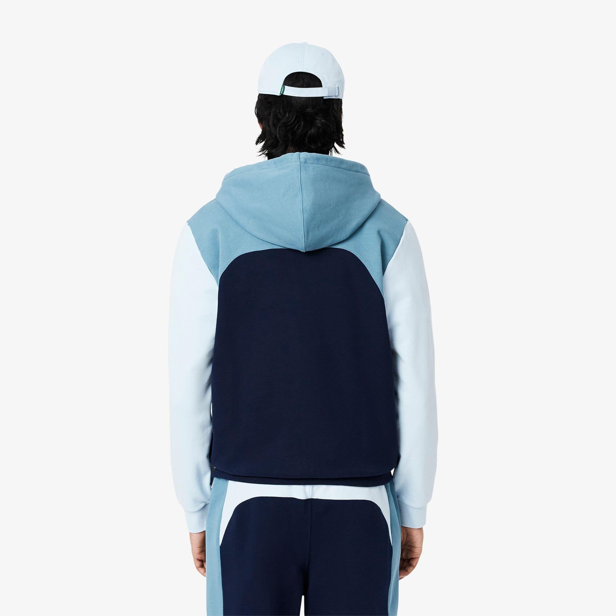 Navy - Lacoste - Zipped Colour Block Hoodie - 3