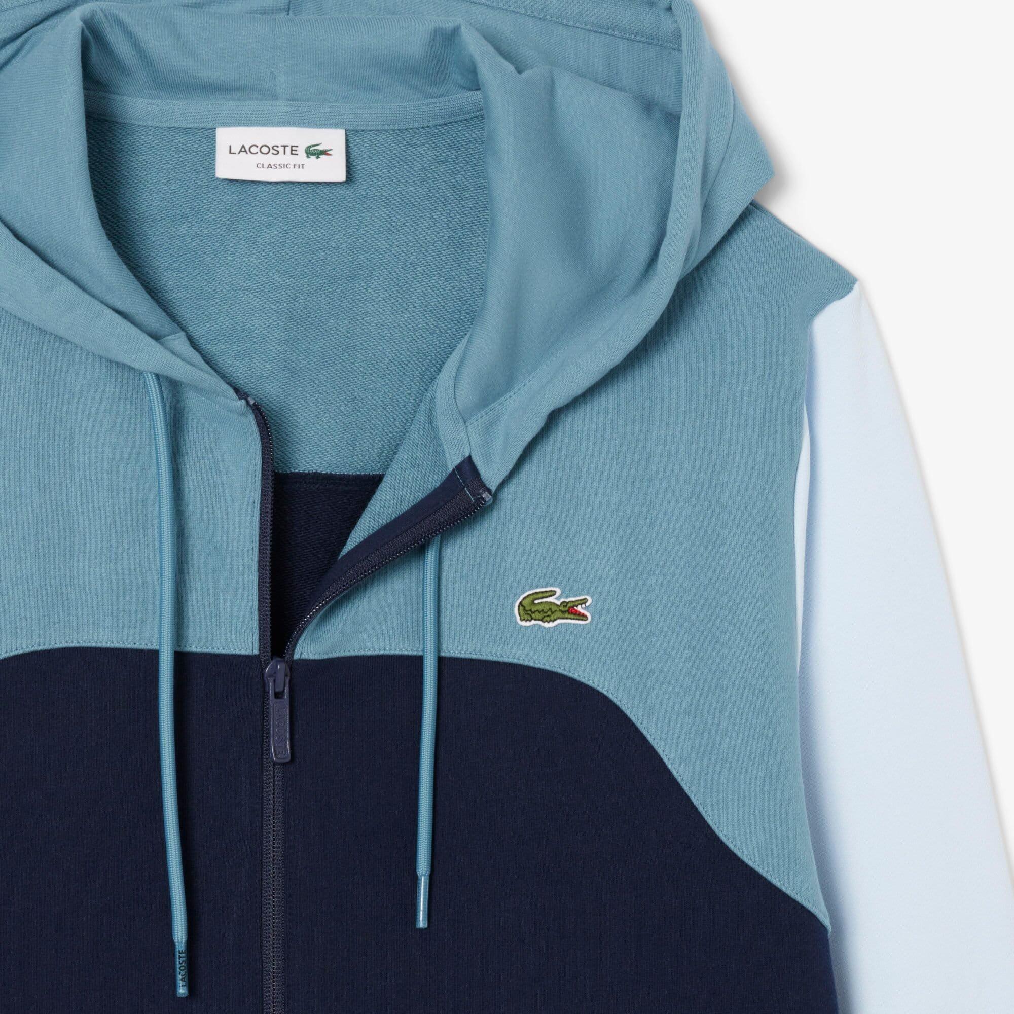 Navy - Lacoste - Zipped Colour Block Hoodie - 5