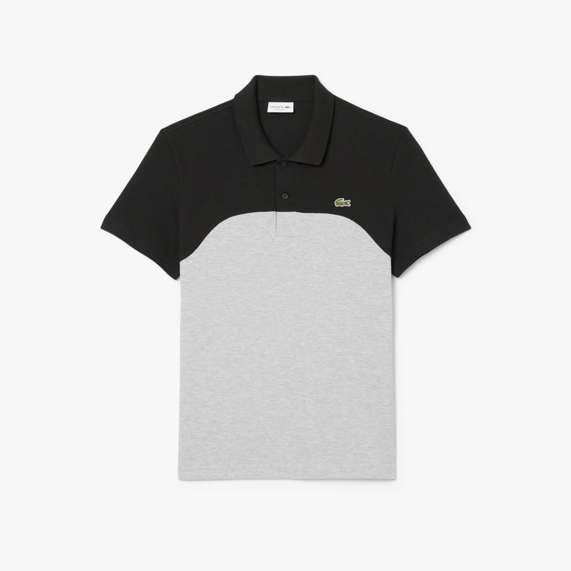 Grey - Lacoste - Regular Fit L.12.12 Colour Block Polo Shirt - 1