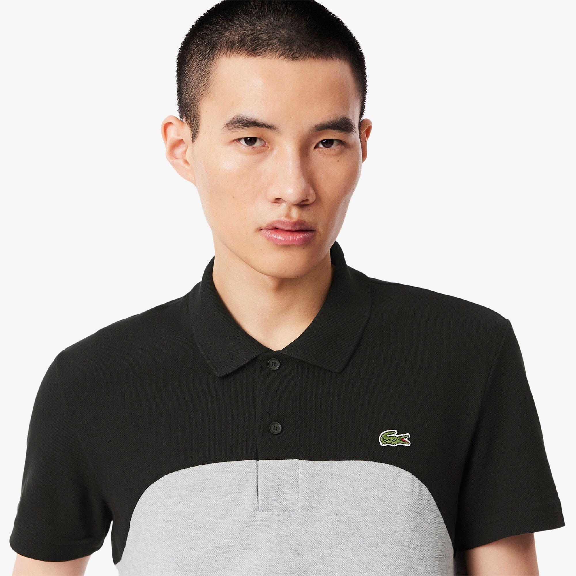 Grey - Lacoste - Regular Fit L.12.12 Colour Block Polo Shirt - 4