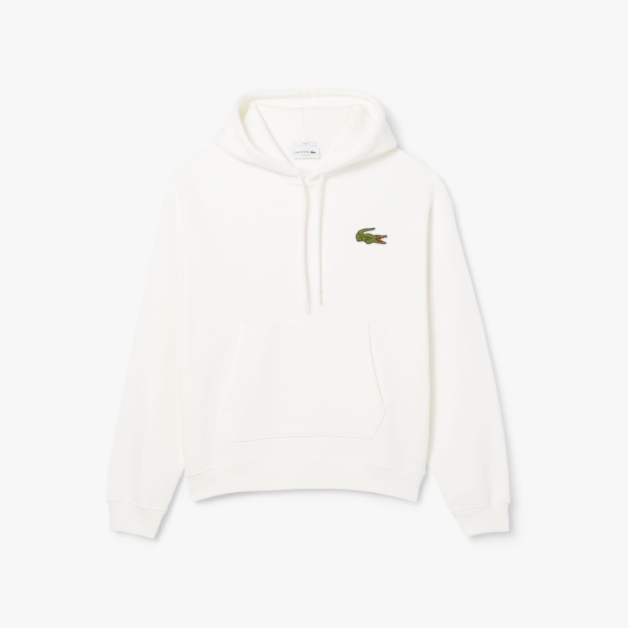 Cream - Lacoste - Loose-Fit Badge Accent Hoodie - 1