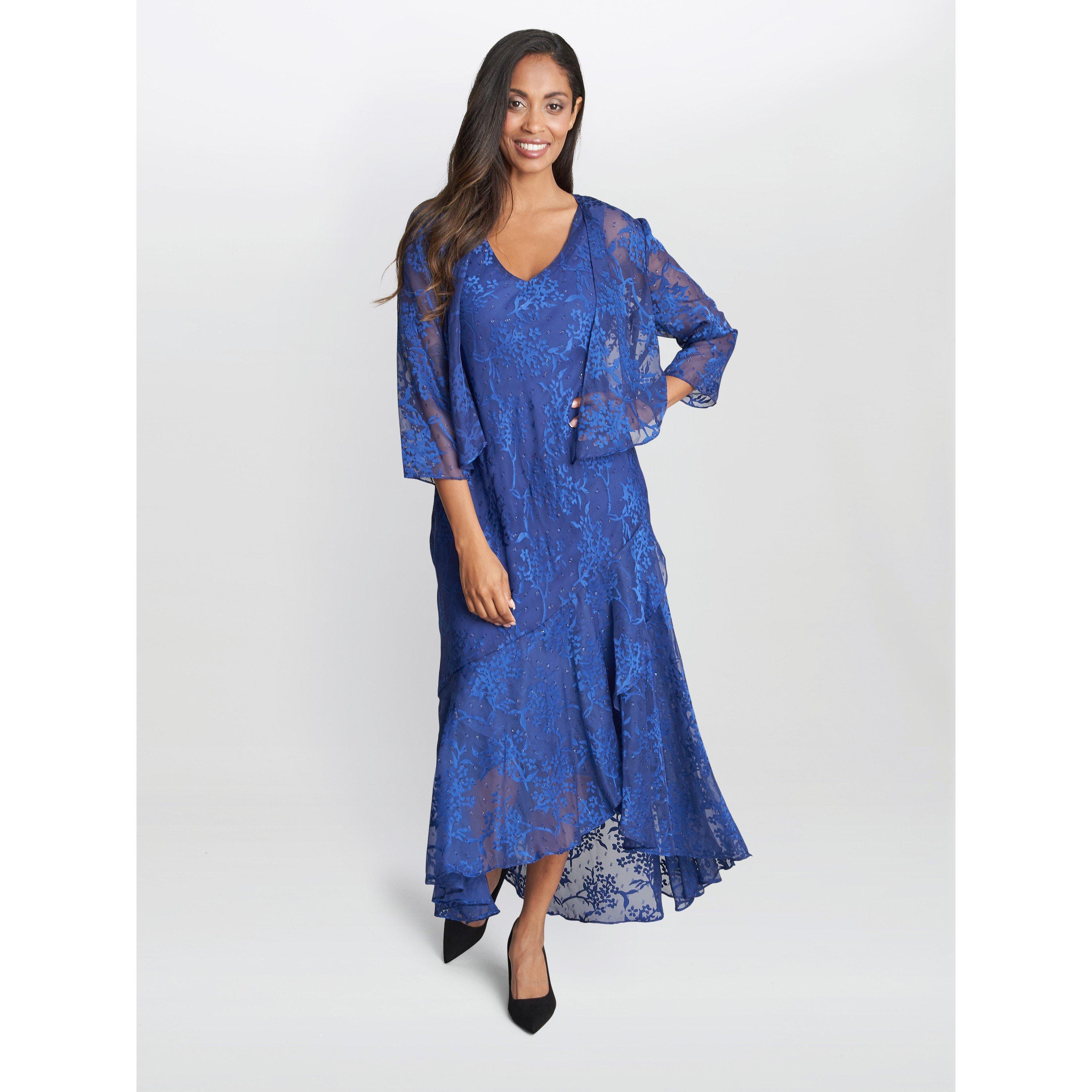 Royal - Gina Bacconi - Barbara Midi Dress With Cascade Jacket - 1
