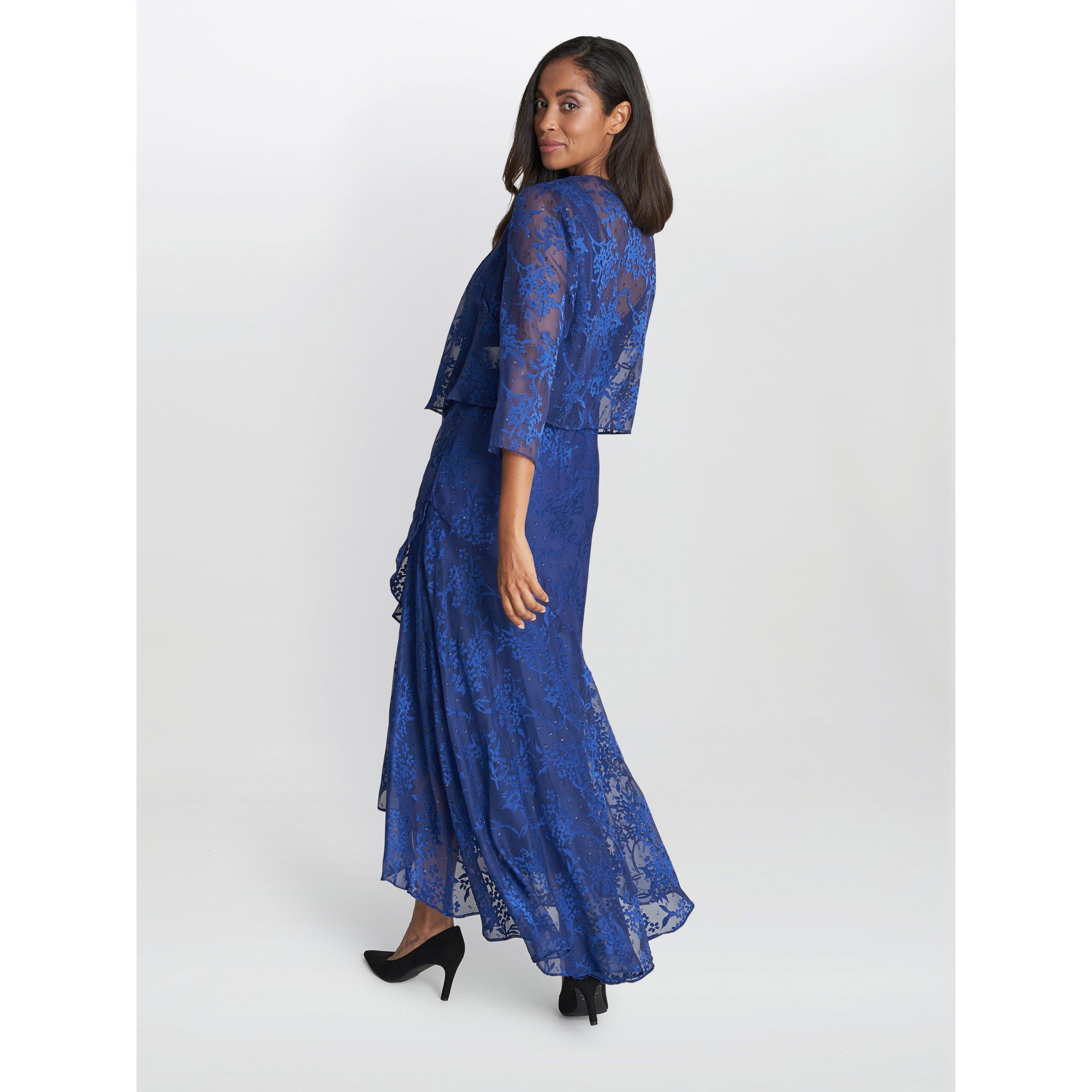 Royal - Gina Bacconi - Barbara Midi Dress With Cascade Jacket - 2